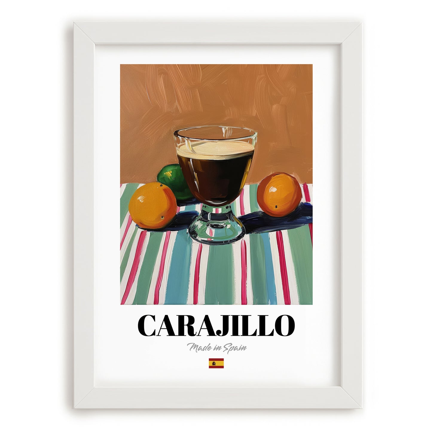 Carajillo – Spanish Coffee, Konditorei Print, placed in minimal white frame