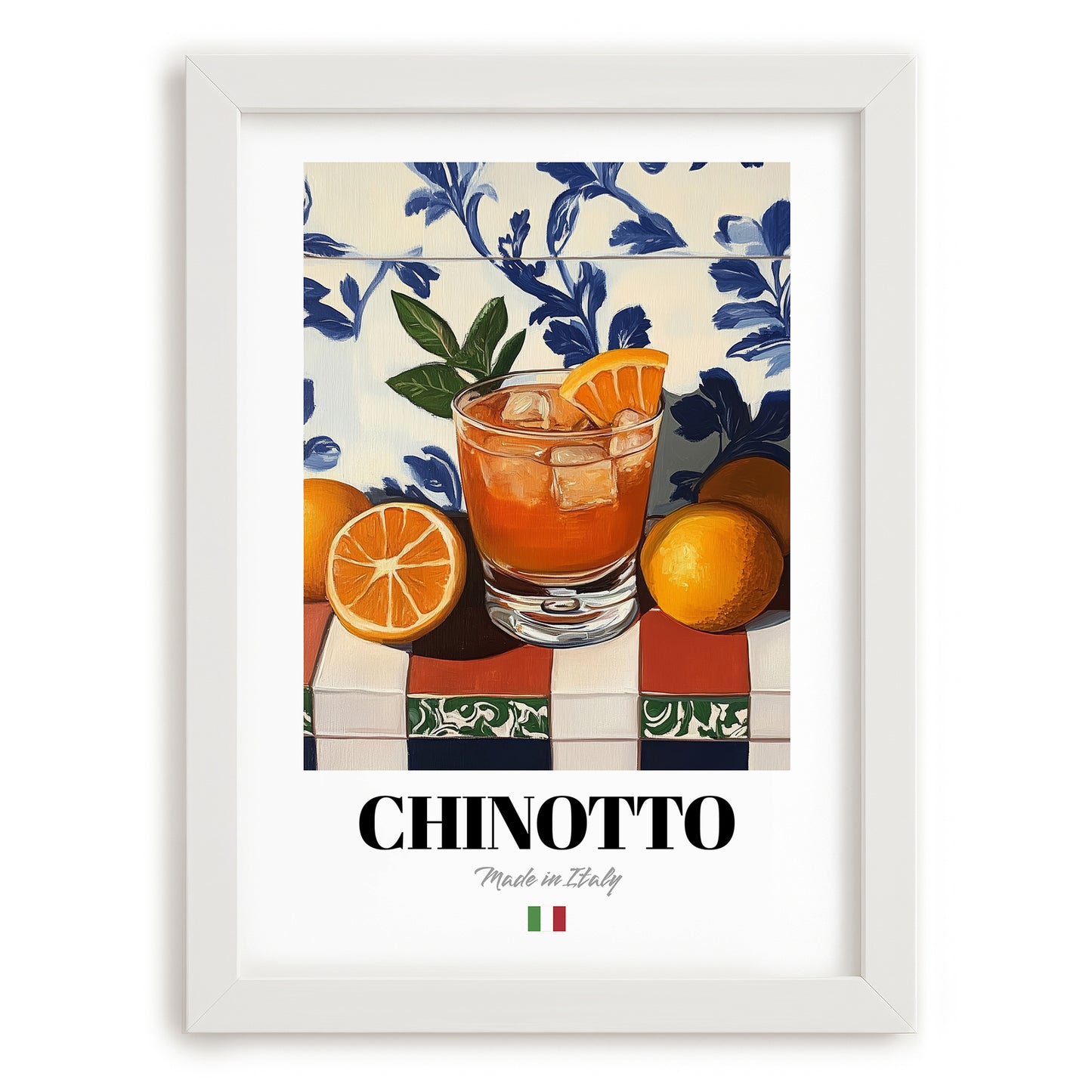 Chinotto – Italian Beverage Drink, Hotel Lobby Poster, placed in minimal white frame