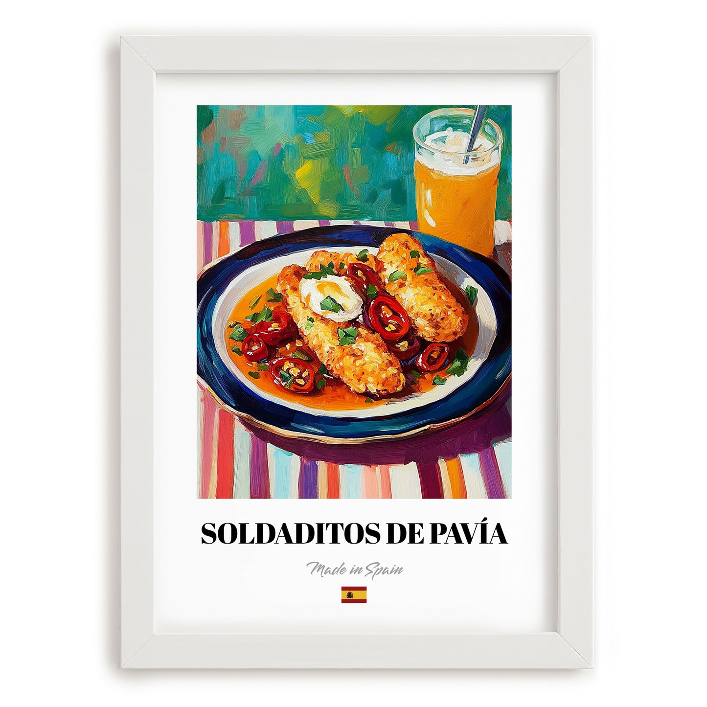 Soldaditos de Pavía – Art, Spanish Food Poster, placed in minimal white frame