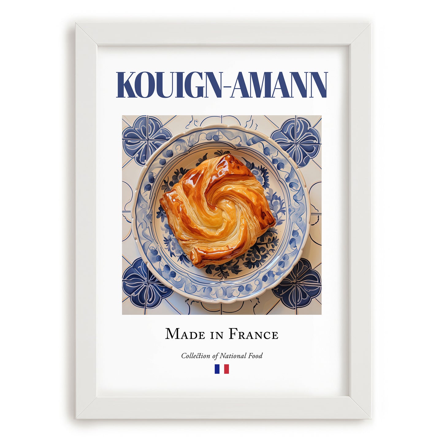 Kouign-amann – French Dessert Dish, Brasserie Still Life, placed in minimal white frame