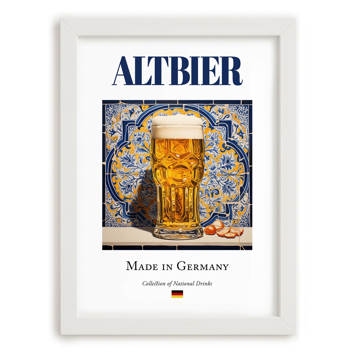 Altbier – German Beer, Craft Brewery Poster, placed in minimal white frame