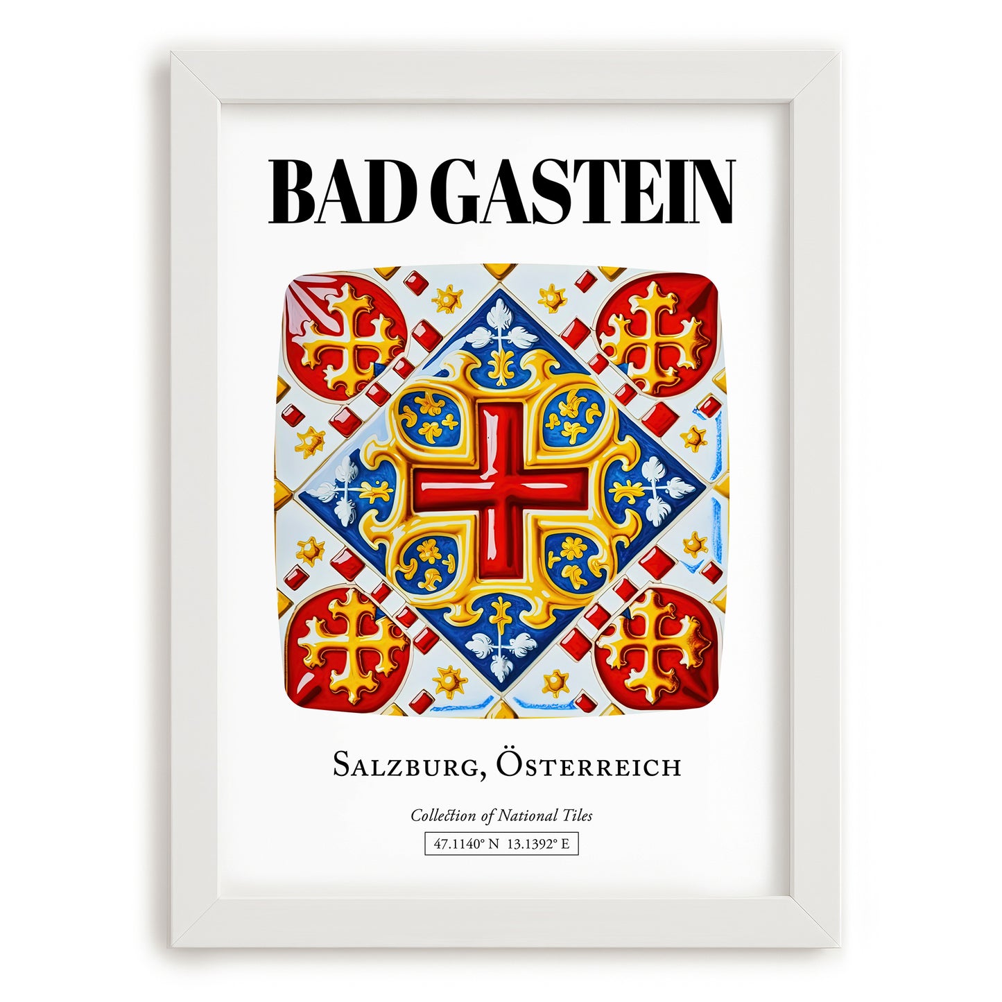 Bad Gastein, Austria – World Travel Art, placed in minimal white frame