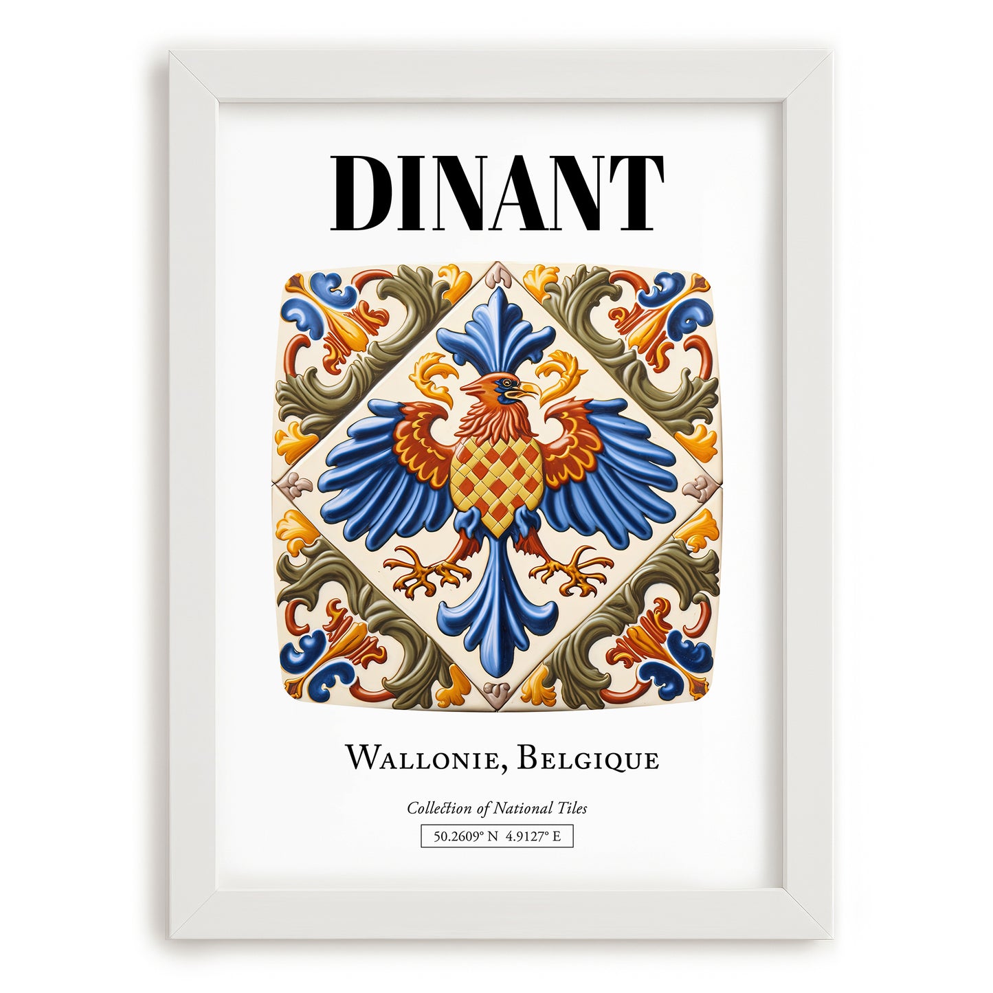 Dinant, Belgium – Travel Wall Art, placed in minimal white frame