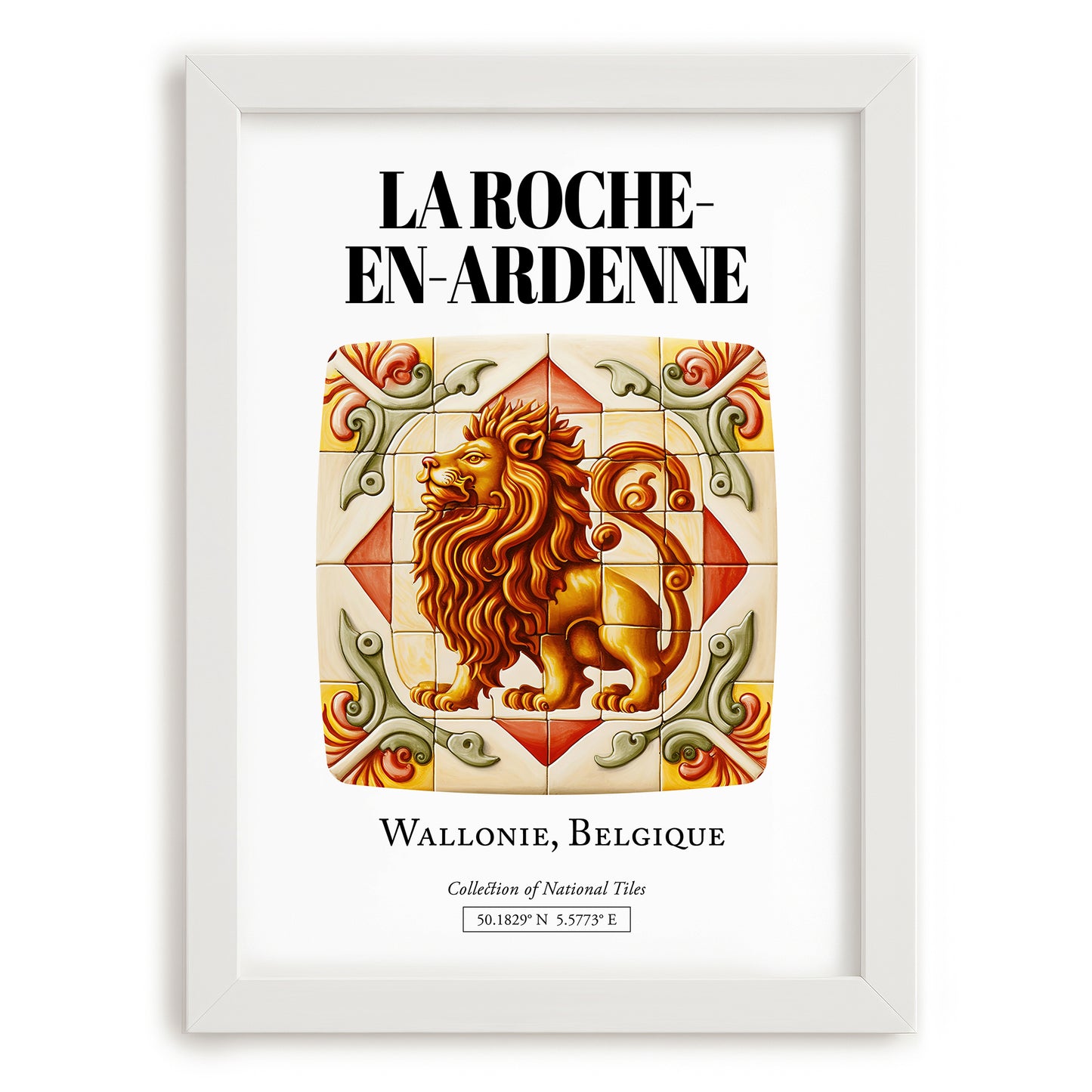 La Roche-en-ardenne, Belgium – National Pride Wall Decor, placed in minimal white frame
