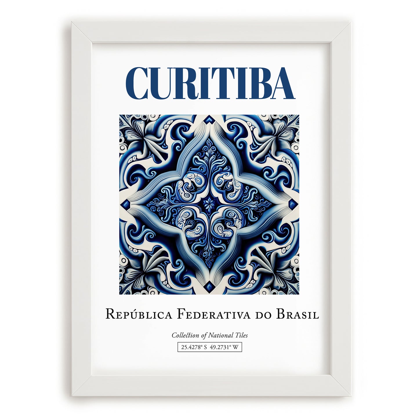 Curitiba, Brasil – Wanderlust-Inspired Poster, placed in minimal white frame