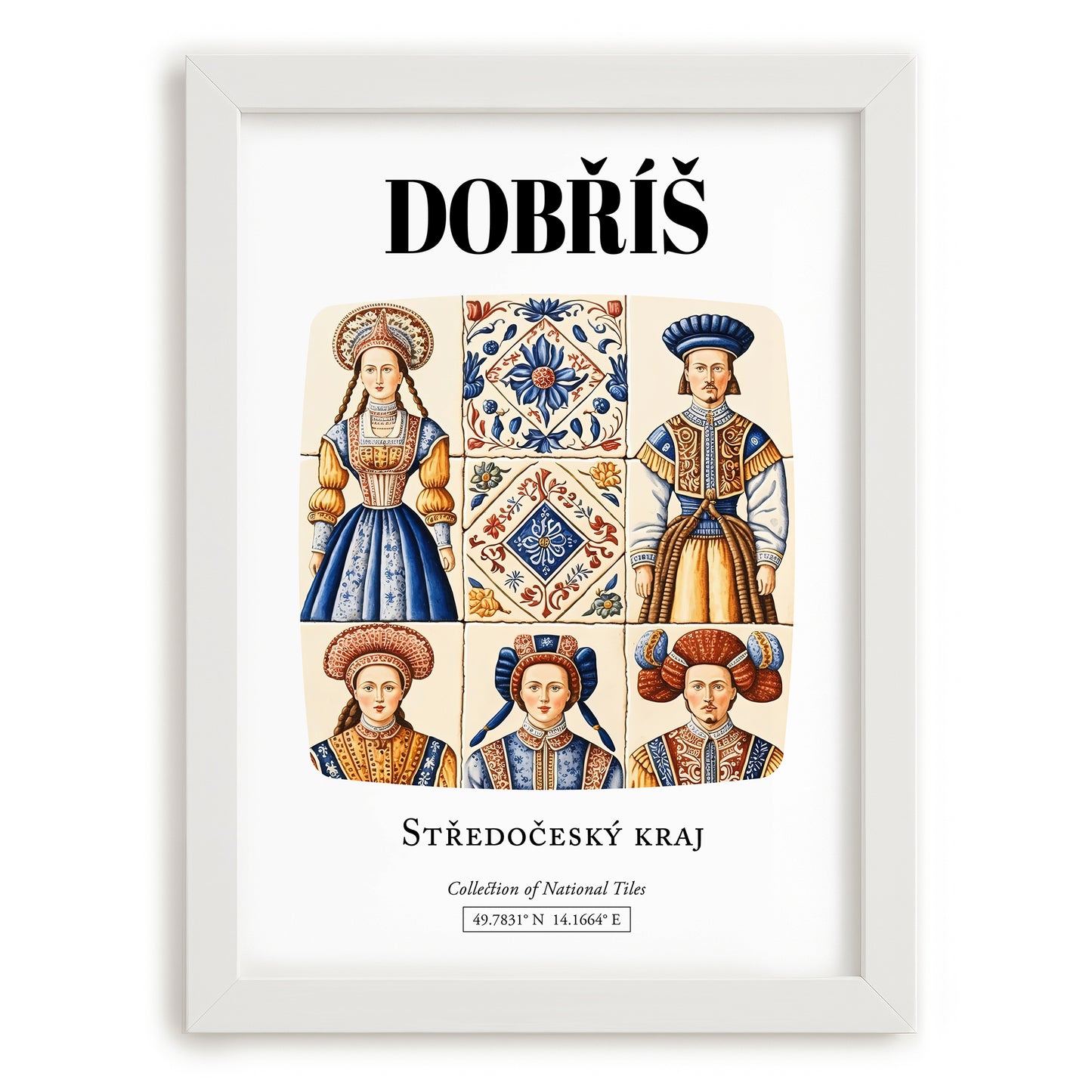 Dobříš, Czech Republic – Travel Print, placed in minimal white frame