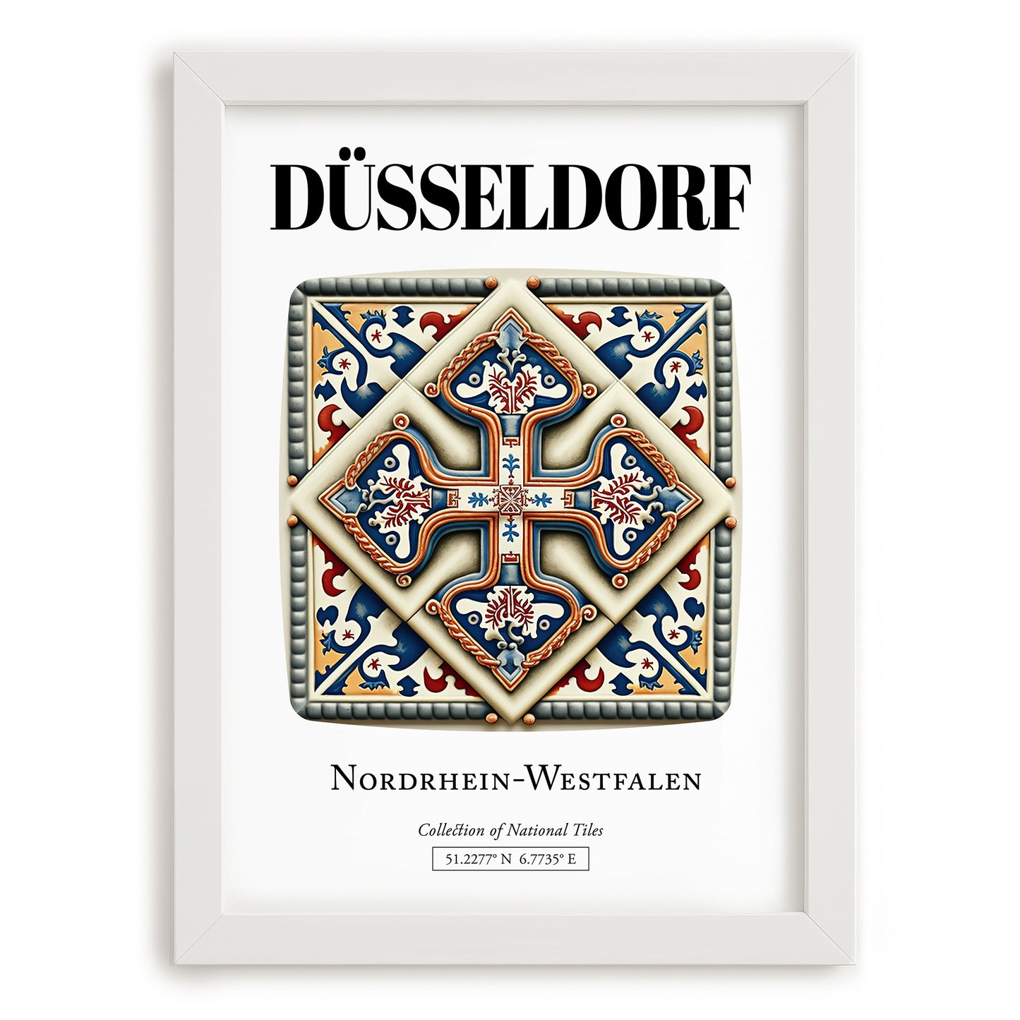 Düsseldorf, Germany – Cultural Heritage Wall Art, placed in minimal white frame