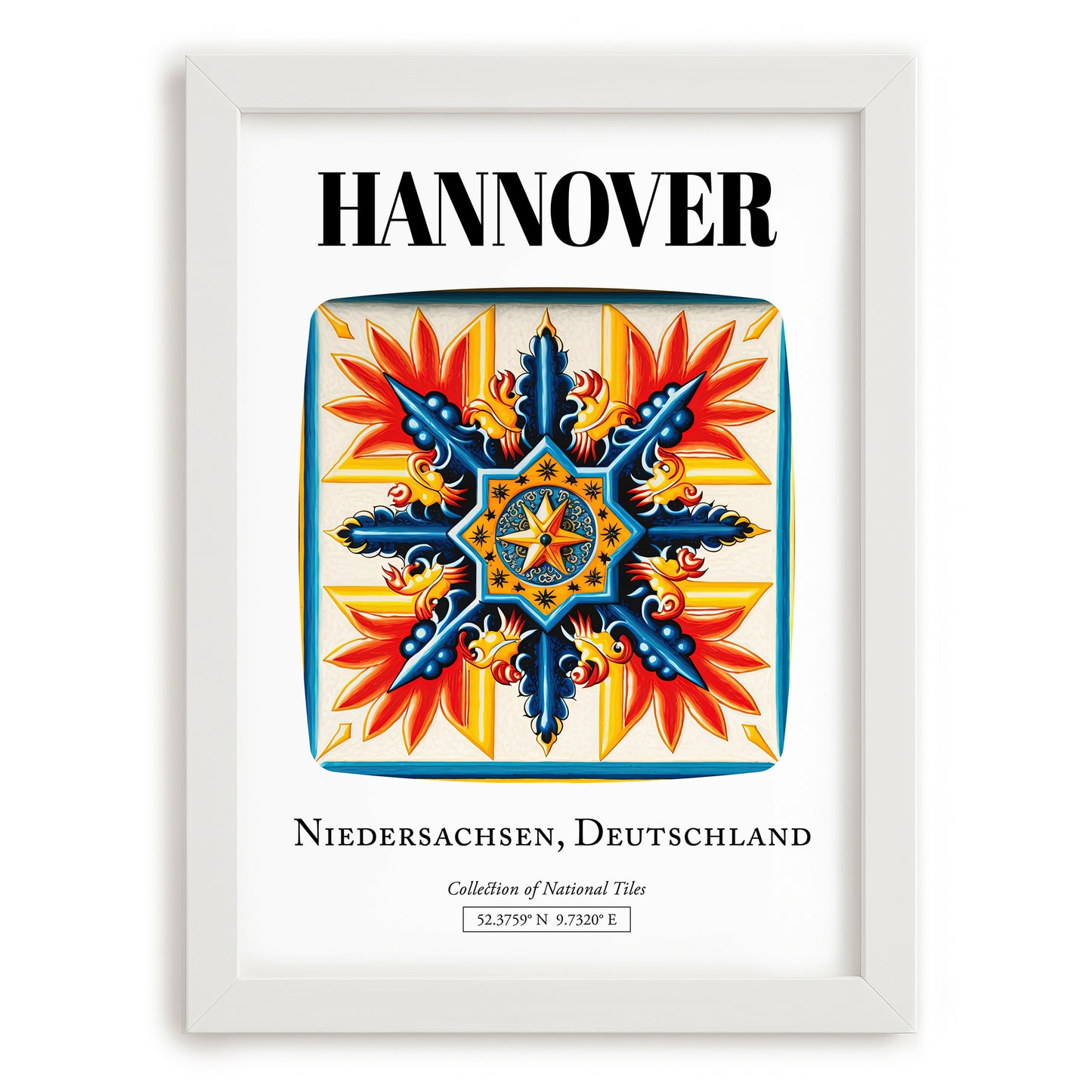 Hannover, Germany – Away From Home Poster, placed in minimal white frame