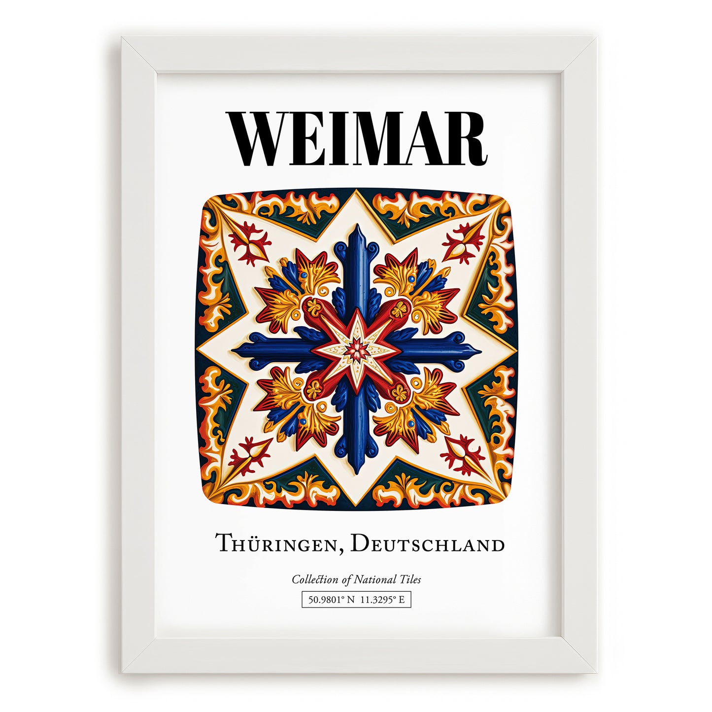 Weimar, Germany – Travel Print, placed in minimal white frame