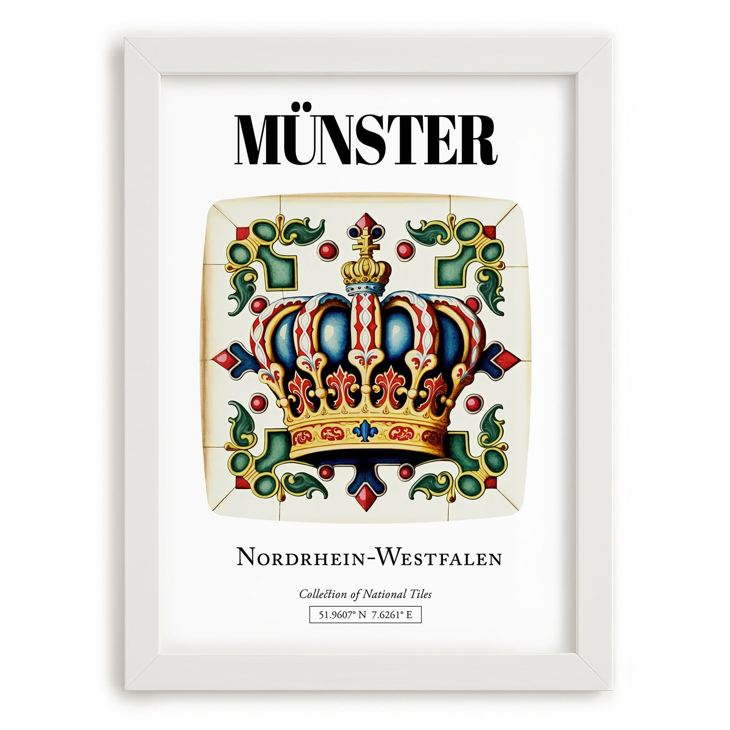 Münster, Germany – Global Wall Art, placed in minimal white frame