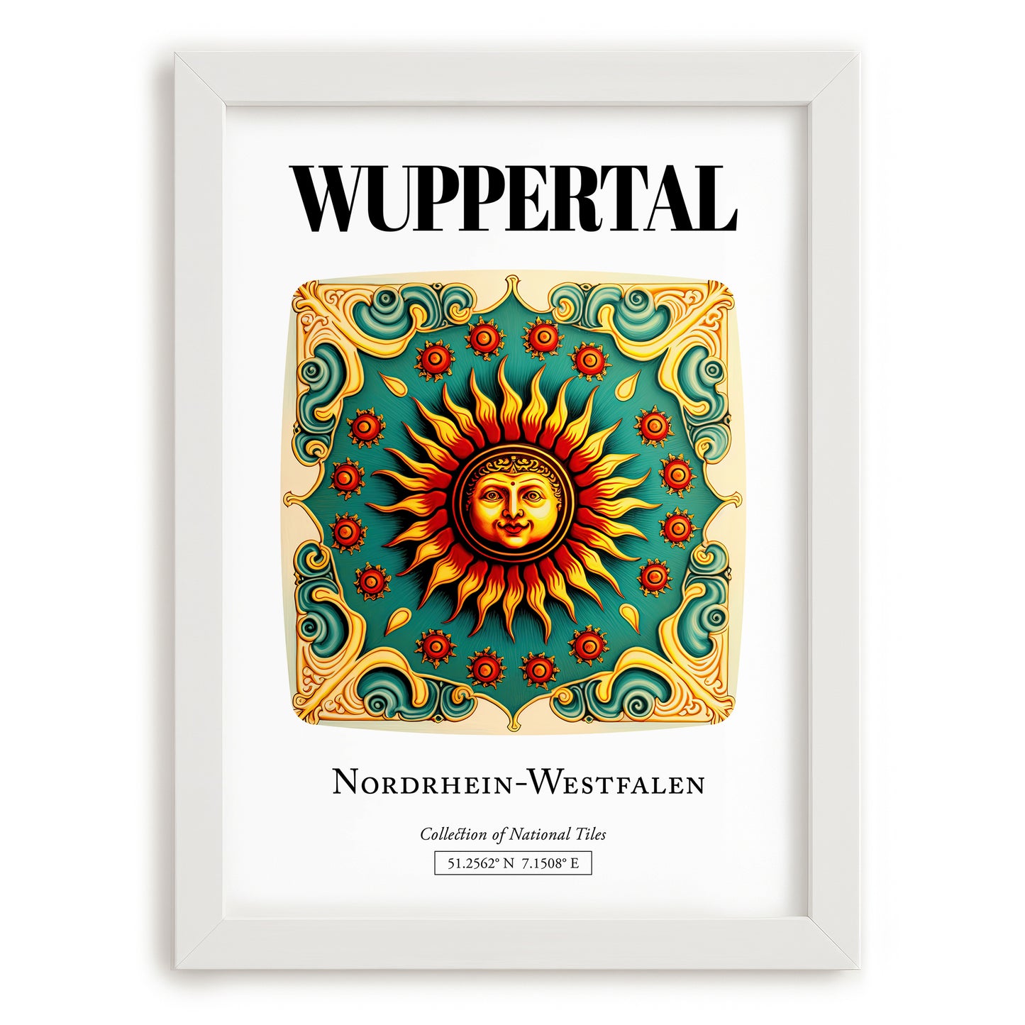 Wuppertal, Germany – Travel Wall Art, placed in minimal white frame