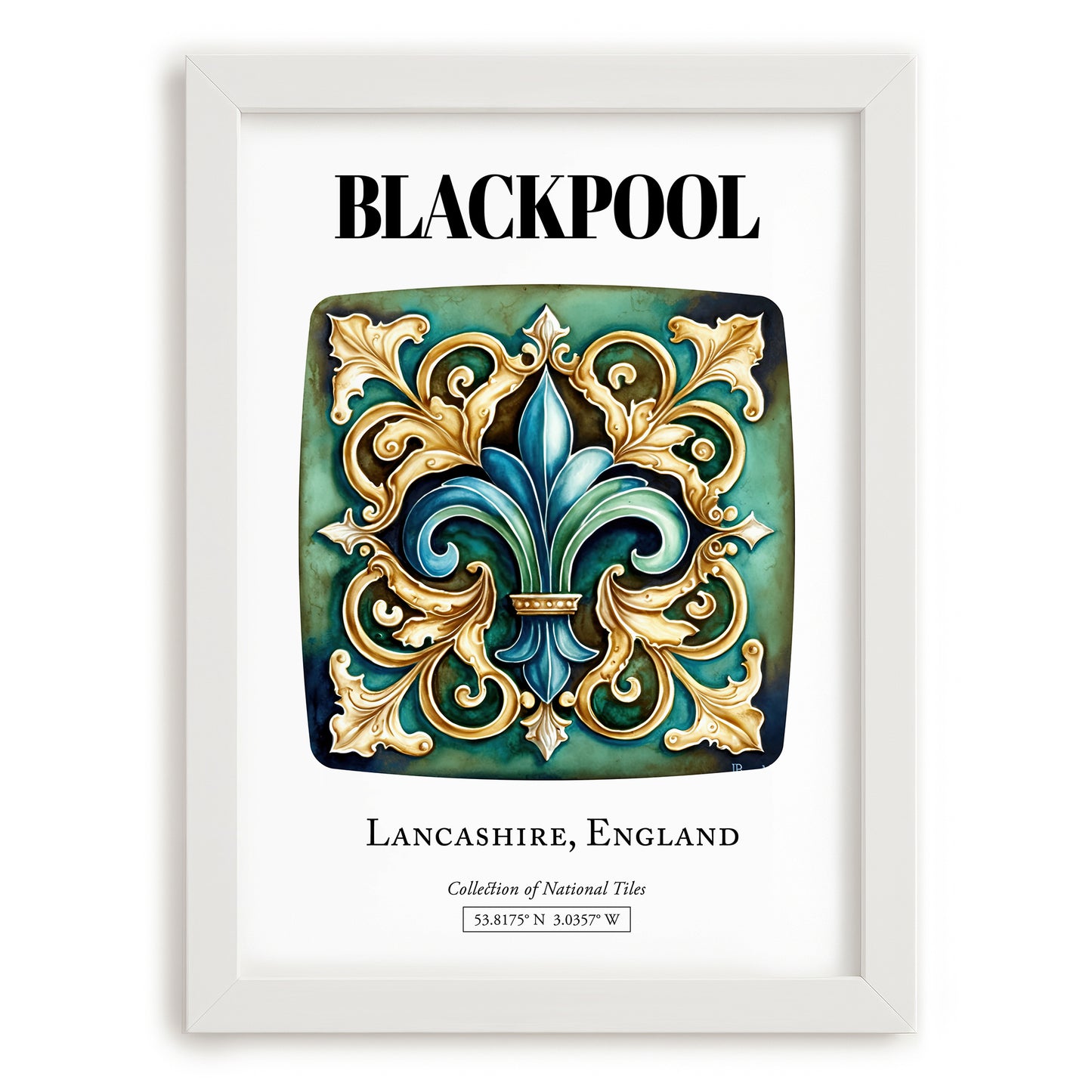 Blackpool, England – Global Wall Art, placed in minimal white frame