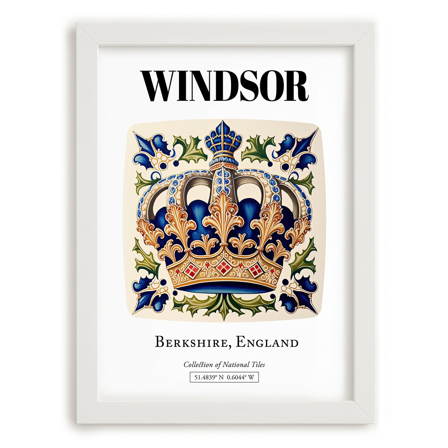 Windsor, England – Country Culture Poster, placed in minimal white frame