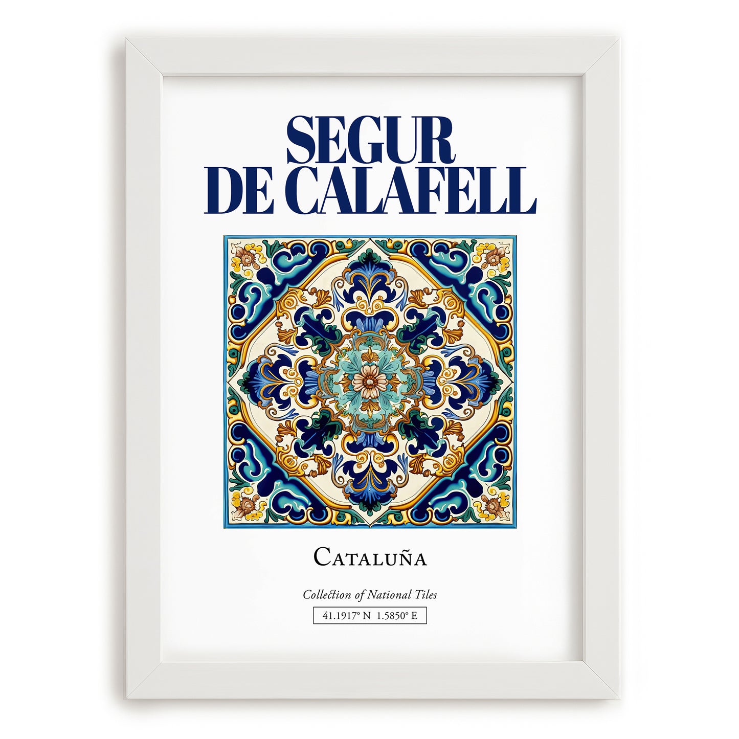 Segur de Calafell, Spain – Travel Print, placed in minimal white frame