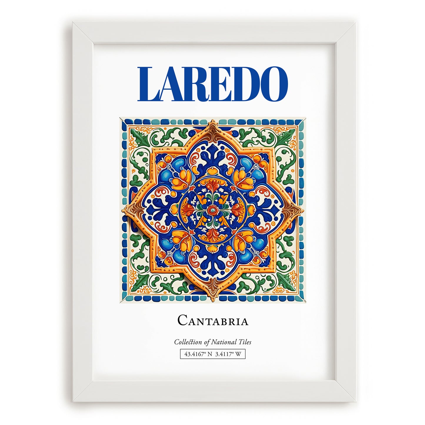 Laredo, Spain – Travel Wall Decor, placed in minimal white frame