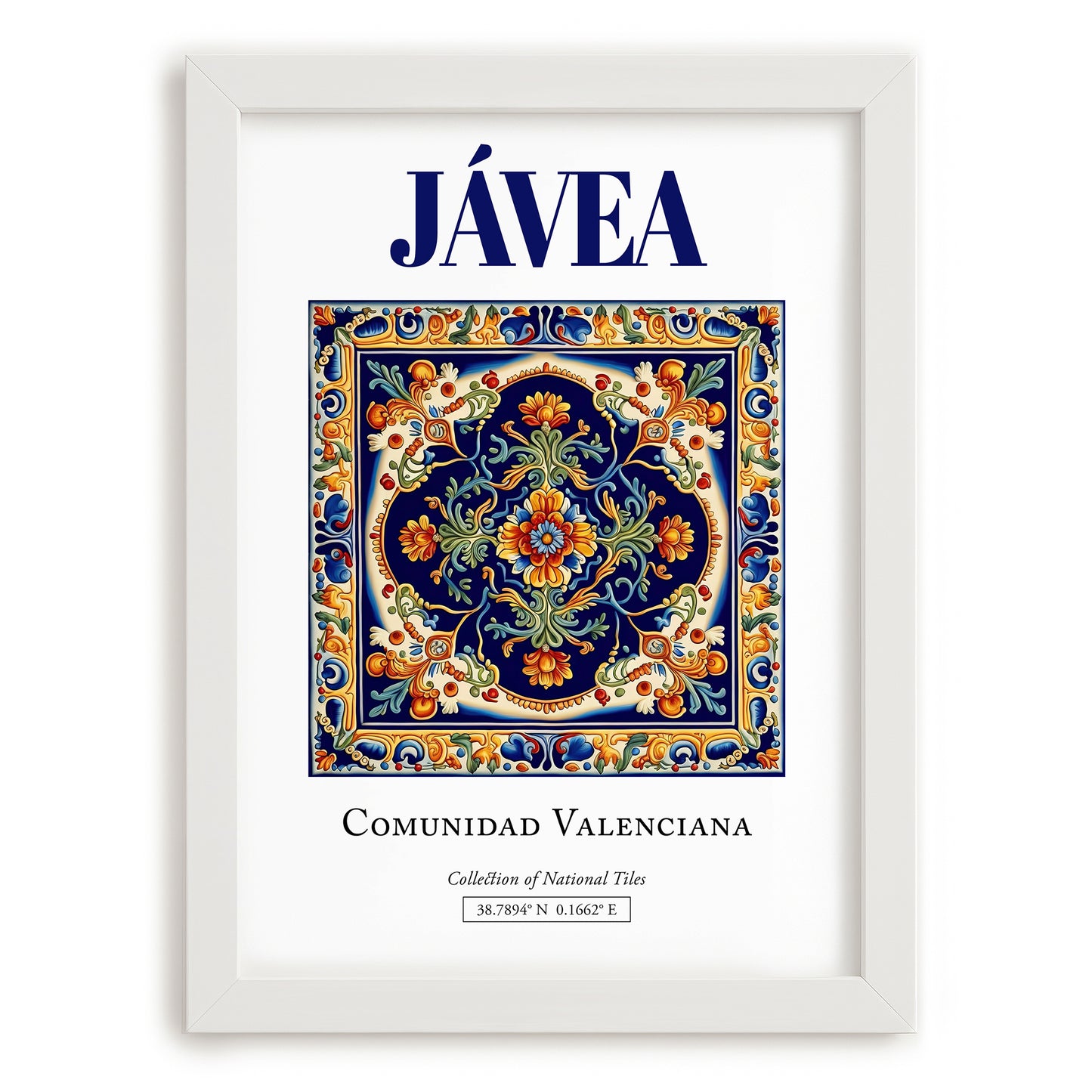 Jávea, Spain – Travel Print, placed in minimal white frame