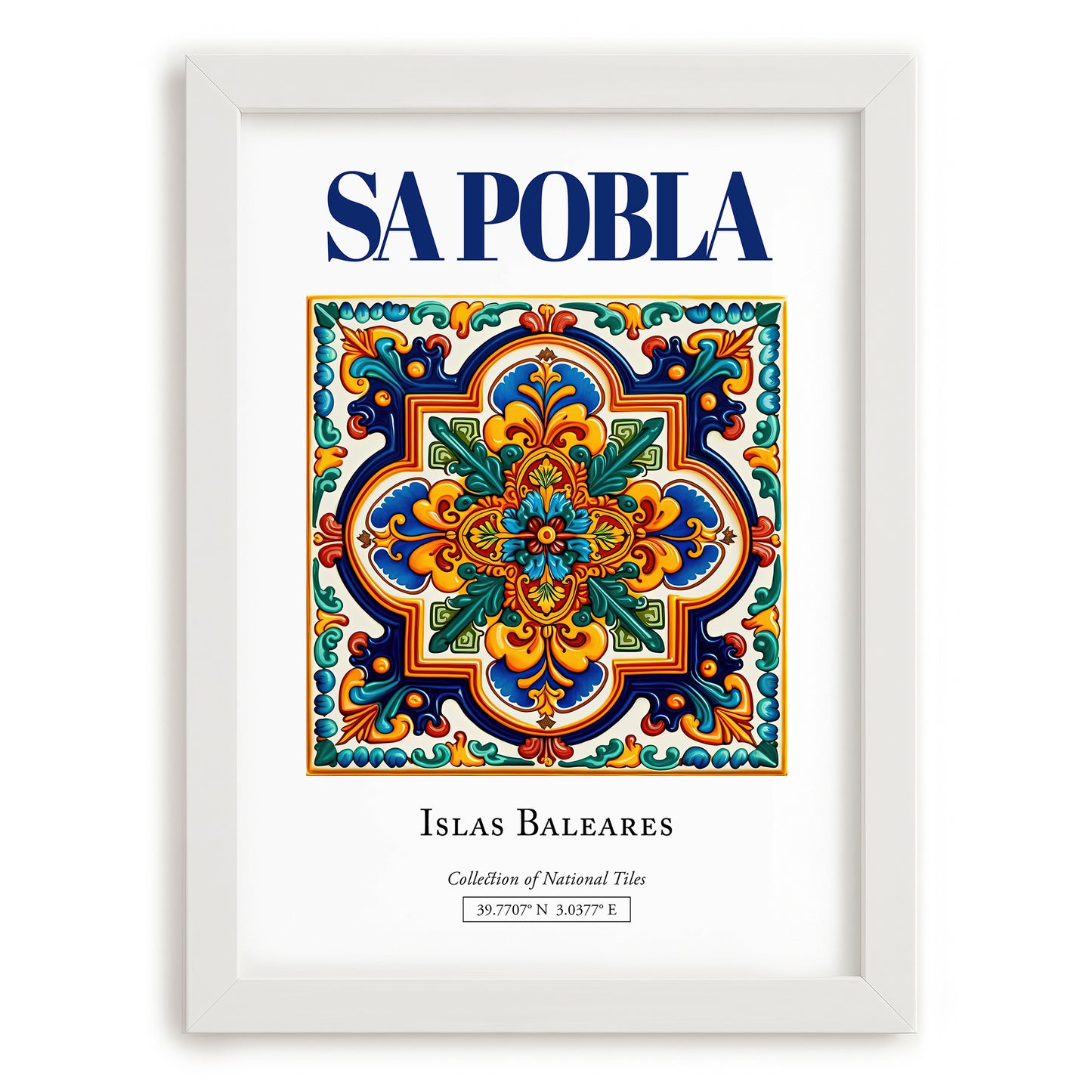 Sa Pobla, Spain – Travel Poster, placed in minimal white frame