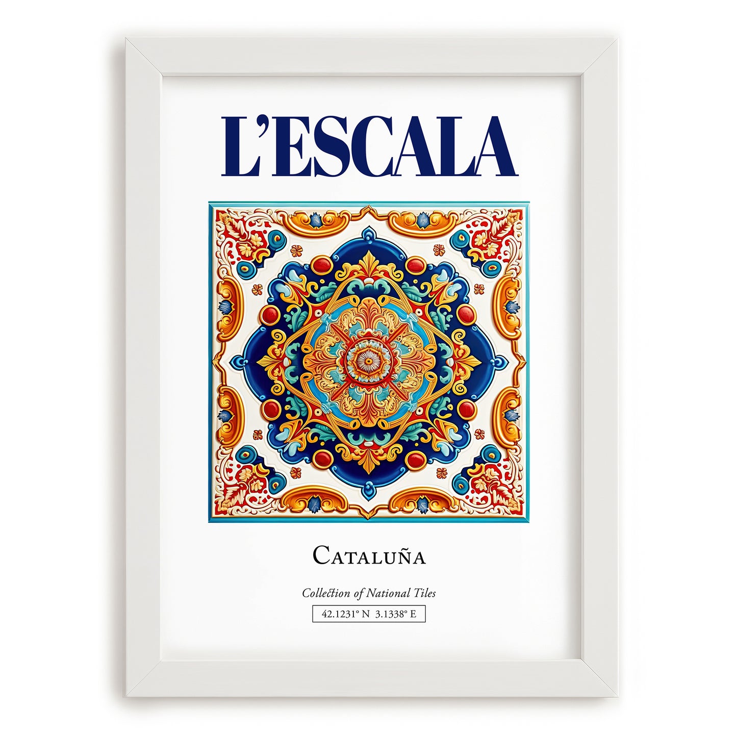 L'Escala, Spain – Travel Print, placed in minimal white frame