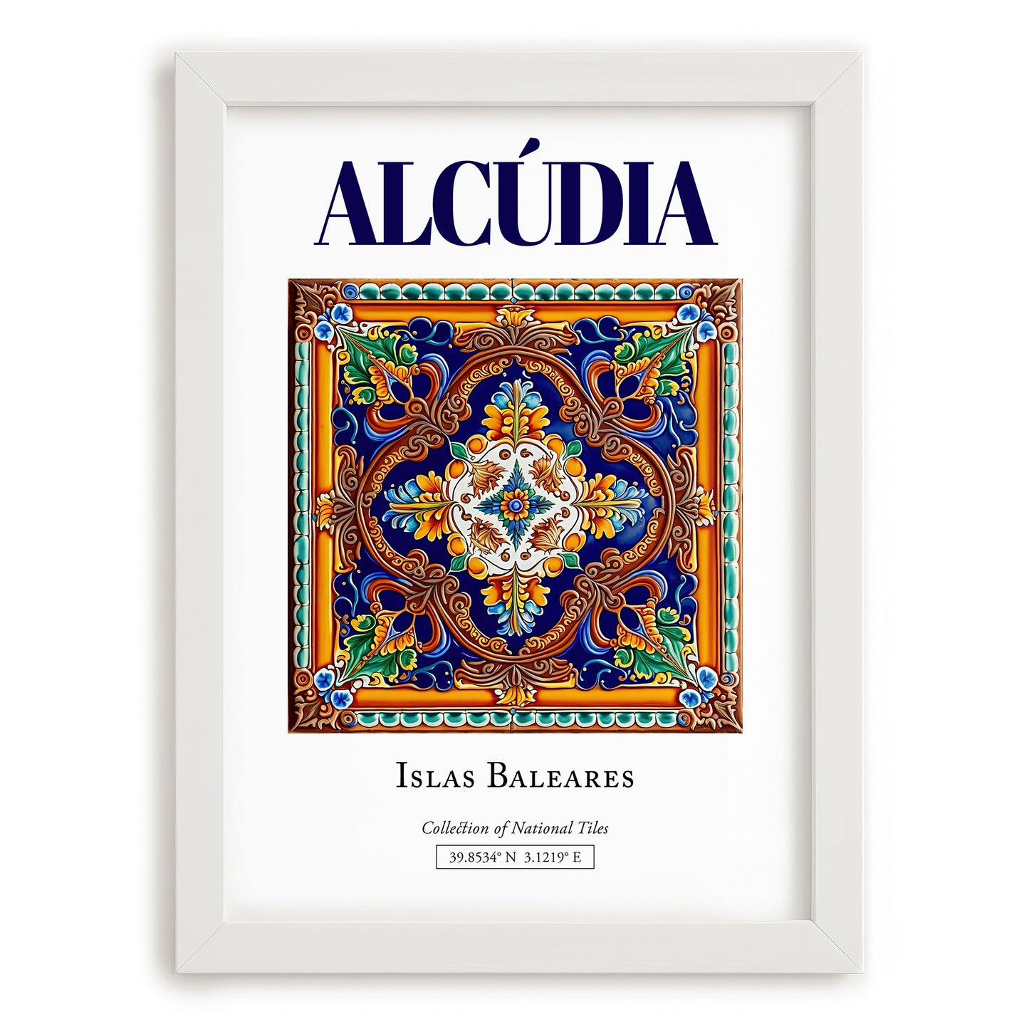 Alcúdia, Spain – Travel Print, placed in minimal white frame
