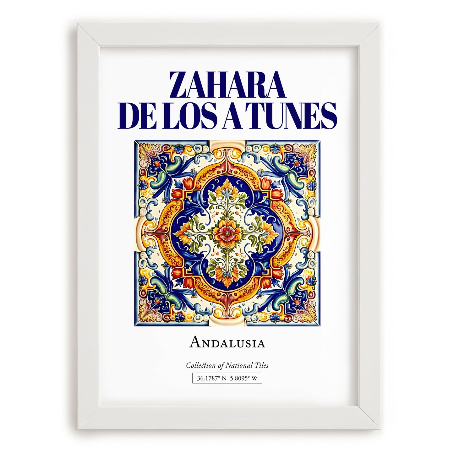 Zahara de los Atunes, Spain – Cultural Heritage Wall Art, placed in minimal white frame