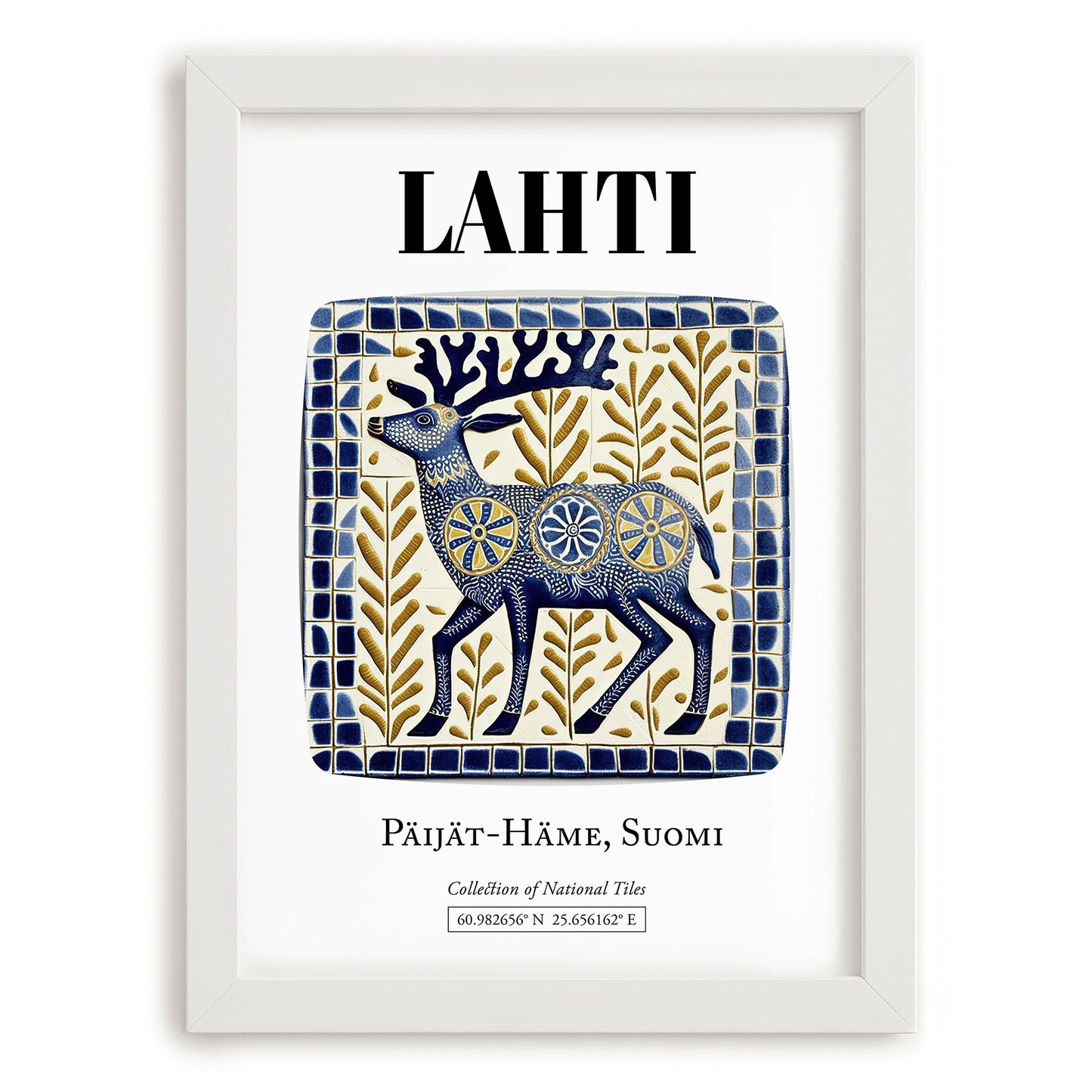 Lahti, Finland – Travel Print, placed in minimal white frame
