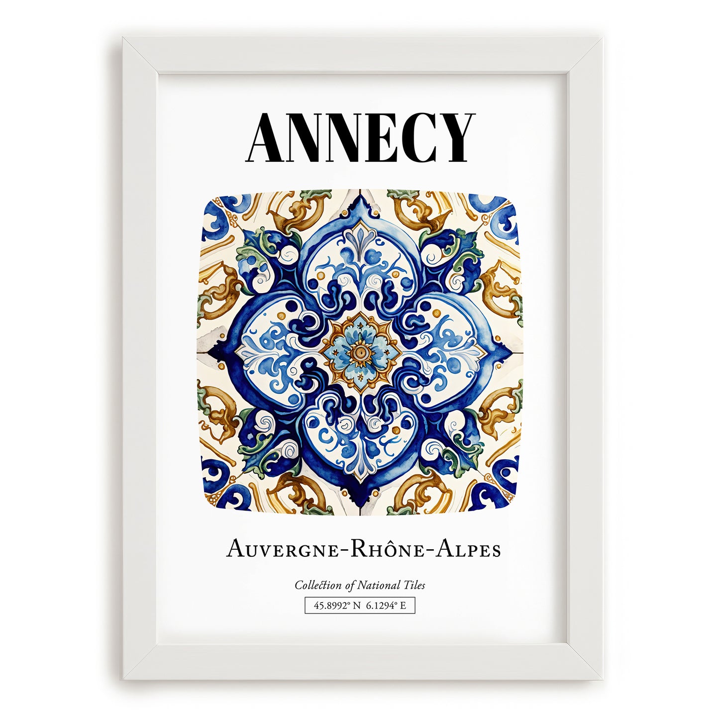 Annecy, France – Dream Destination Decor, placed in minimal white frame