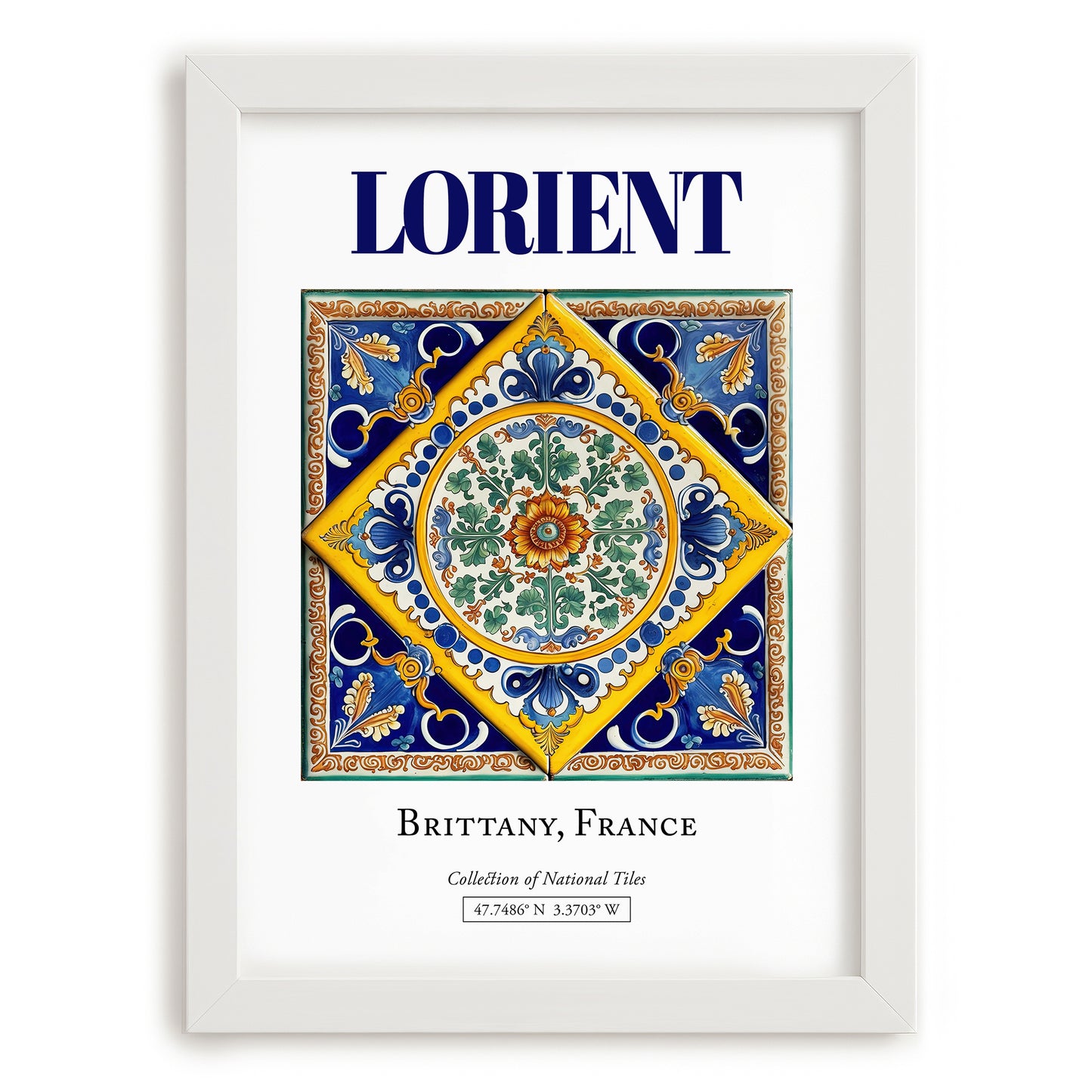 Lorient, France – Travel Print, placed in minimal white frame
