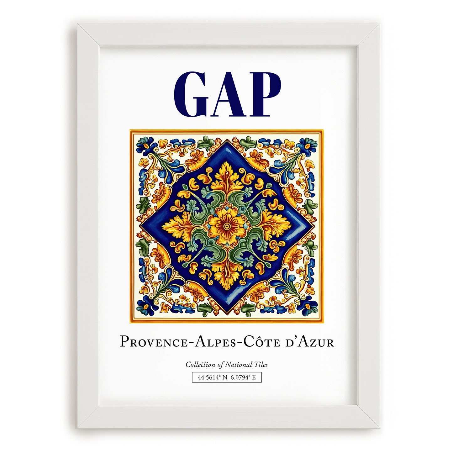 Gap, France – Country Culture Poster, placed in minimal white frame