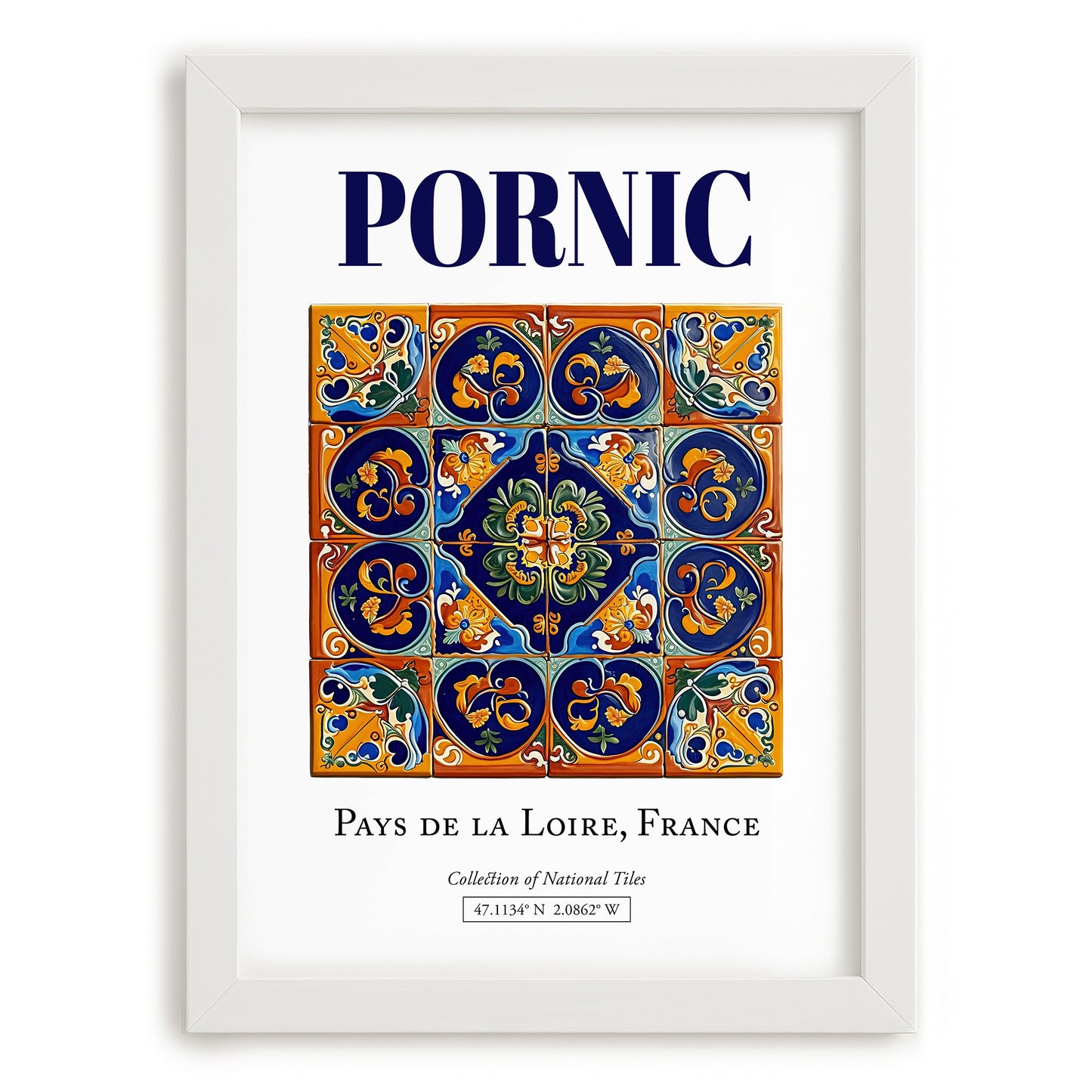 Pornic, France – National Pride Wall Decor, placed in minimal white frame