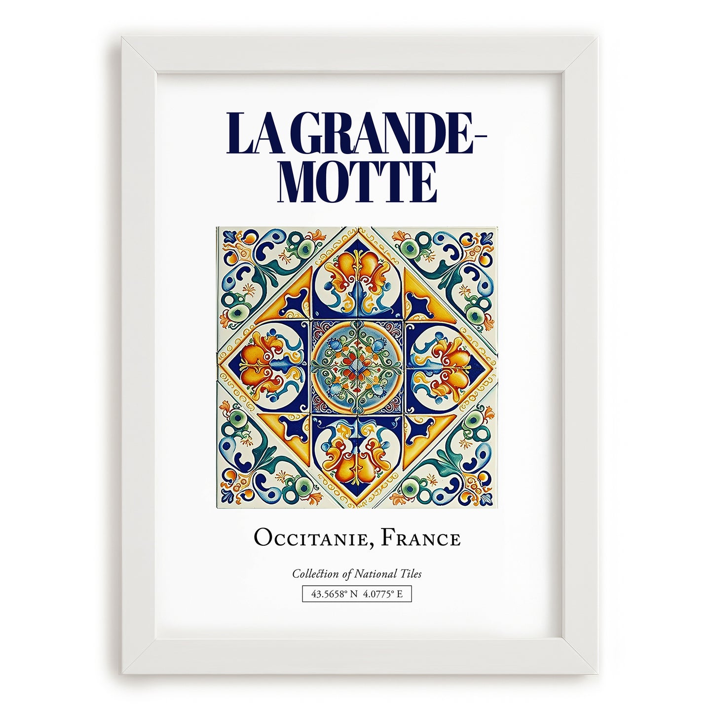 La Grande-Motte, France – Wanderlust Wall Decor, placed in minimal white frame