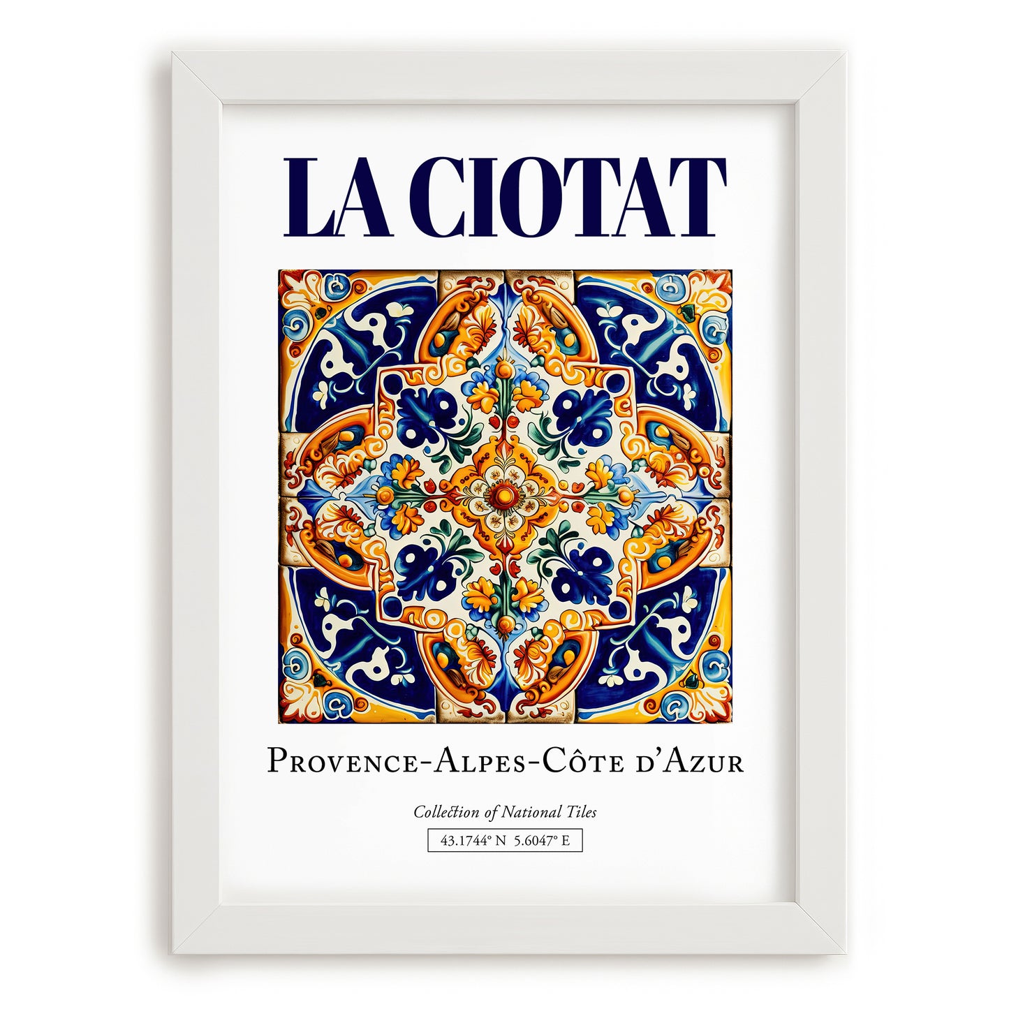 La Ciotat, France – Travel Print, placed in minimal white frame