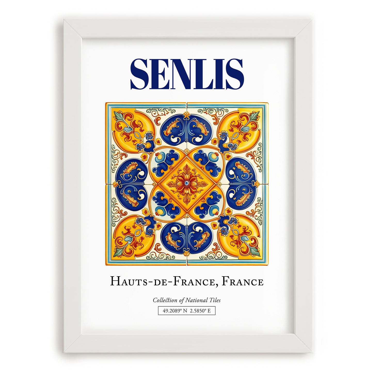 Senlis, France – Global Wall Art, placed in minimal white frame