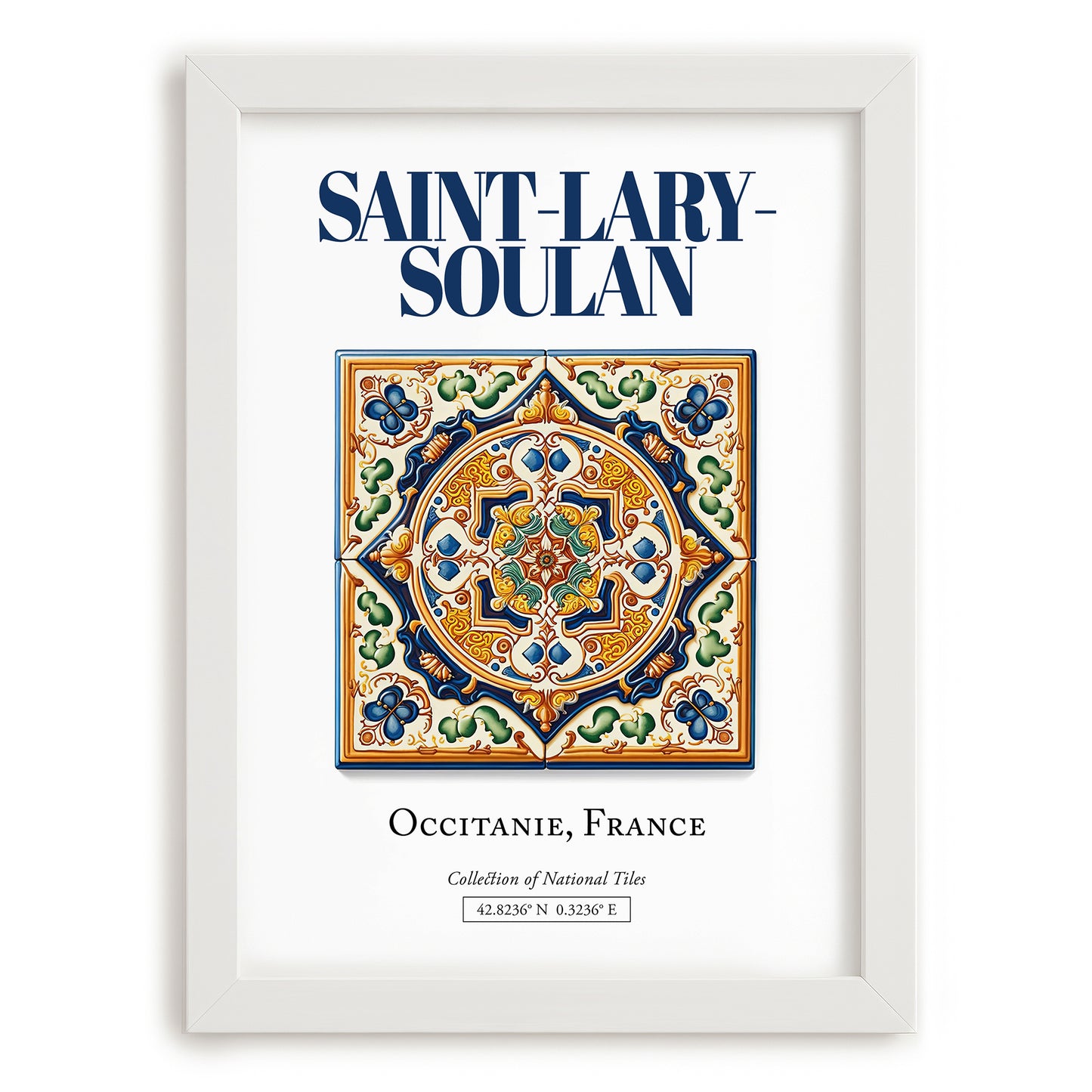 Saint-Lary-Soulan, France – Travel Poster, placed in minimal white frame