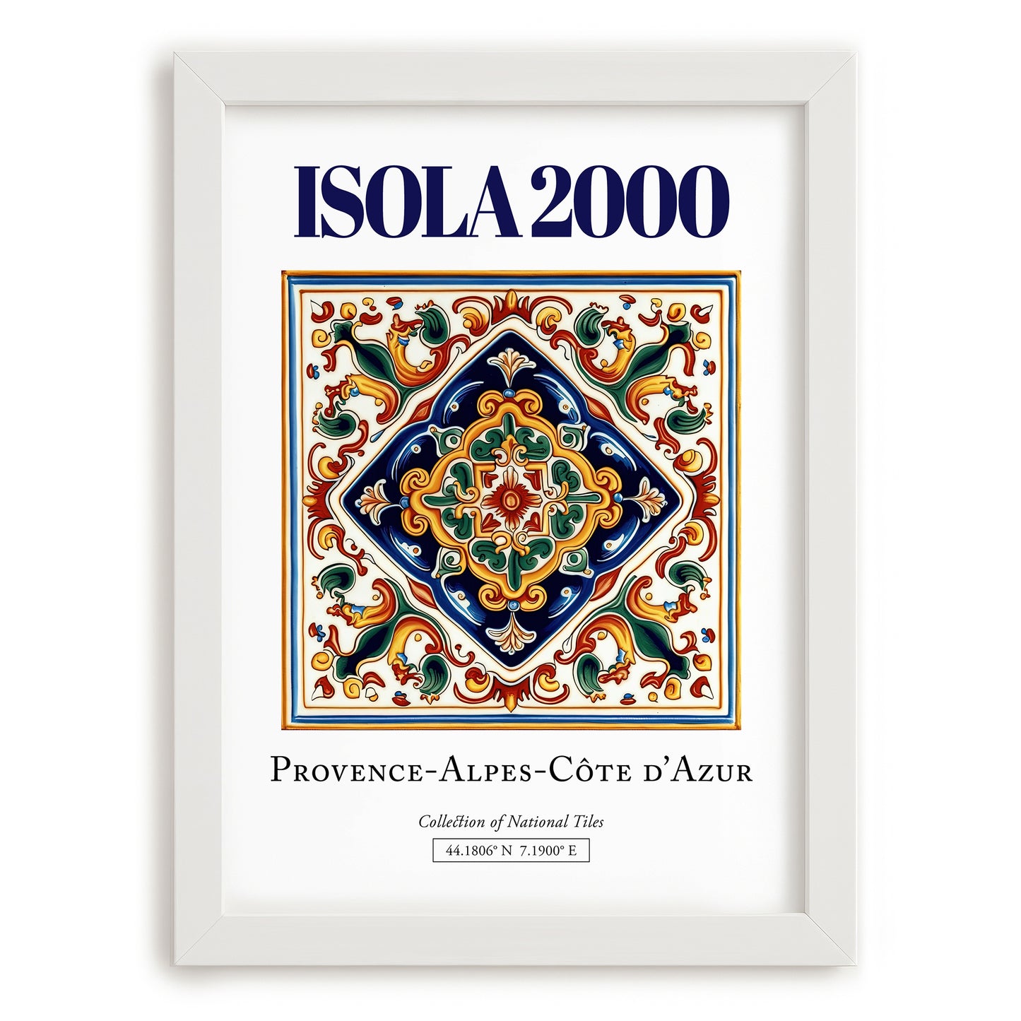 Isola 2000, France – Travel Wall Art, placed in minimal white frame