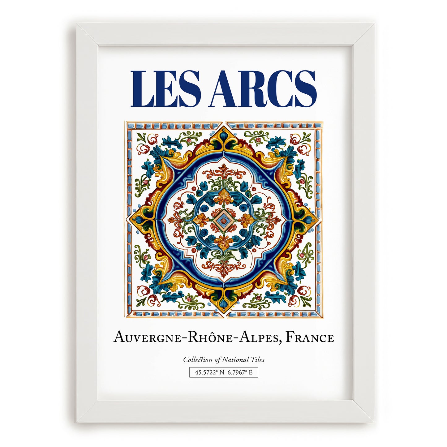Les Arcs, France – Travel Wall Decor, placed in minimal white frame