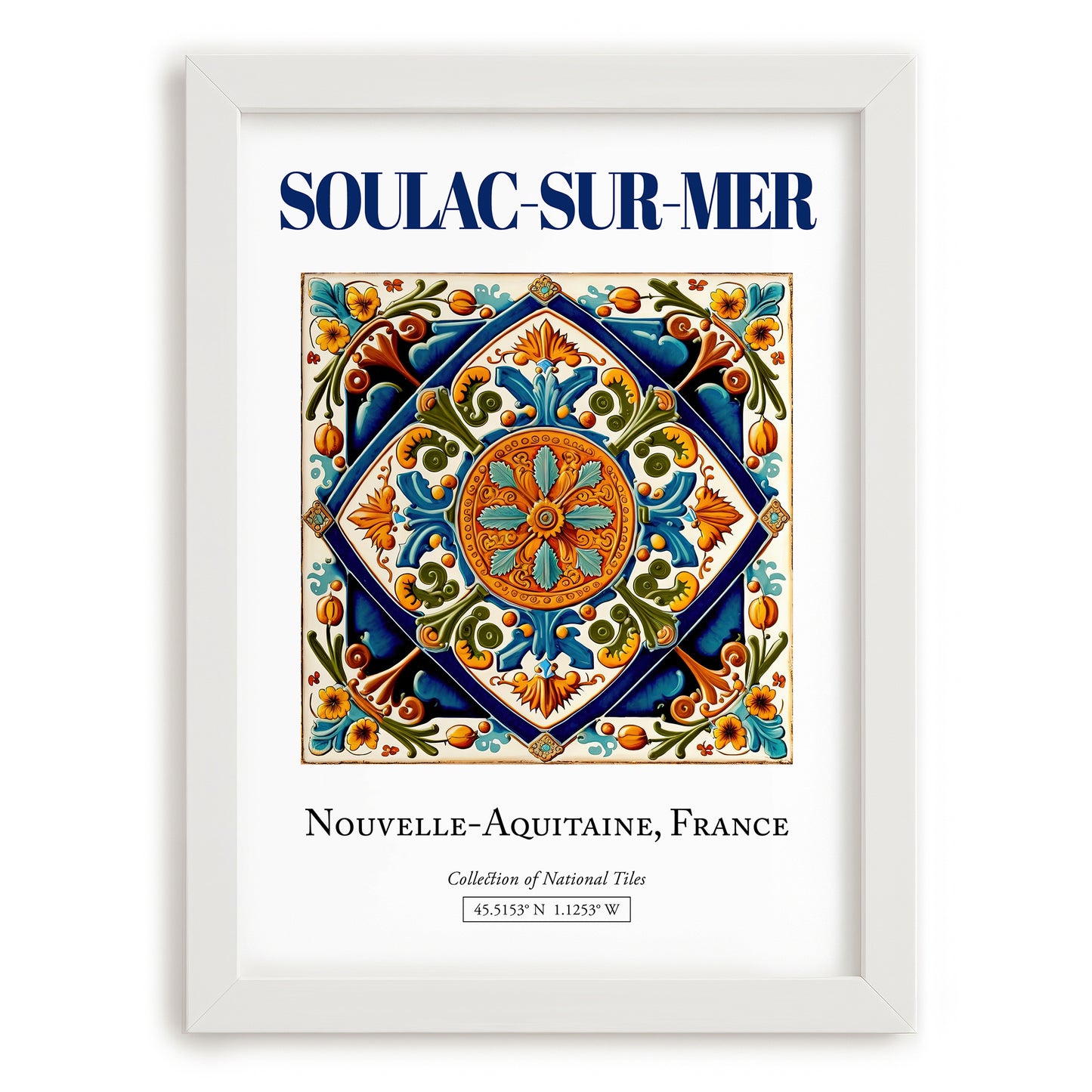 Soulac-sur-Mer, France – Travel Wall Decor, placed in minimal white frame