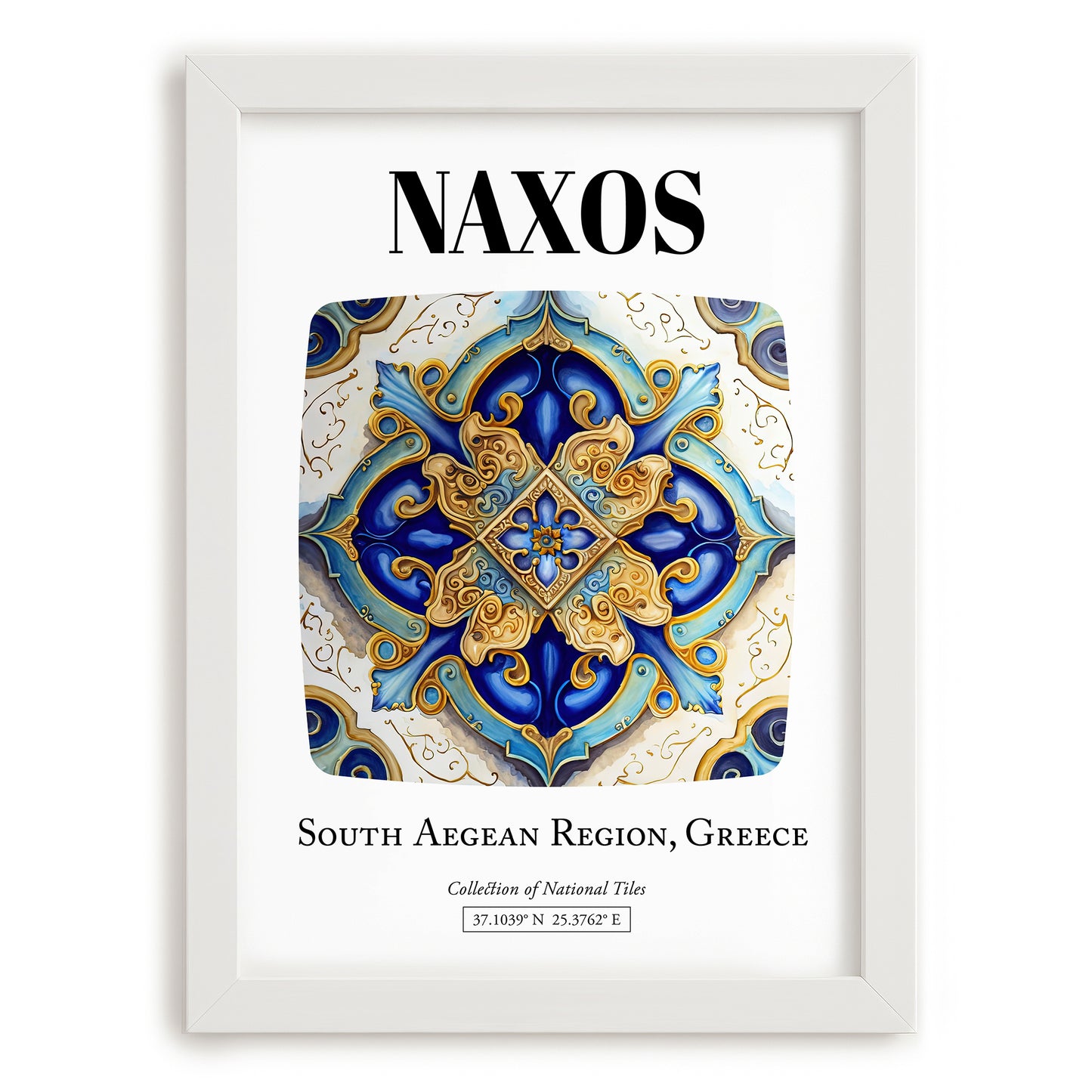 Naxos, Greece – Travel Wall Decor, placed in minimal white frame