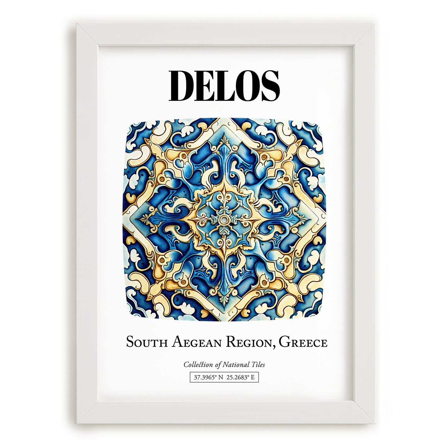 Delos, Greece – Travel Print, placed in minimal white frame