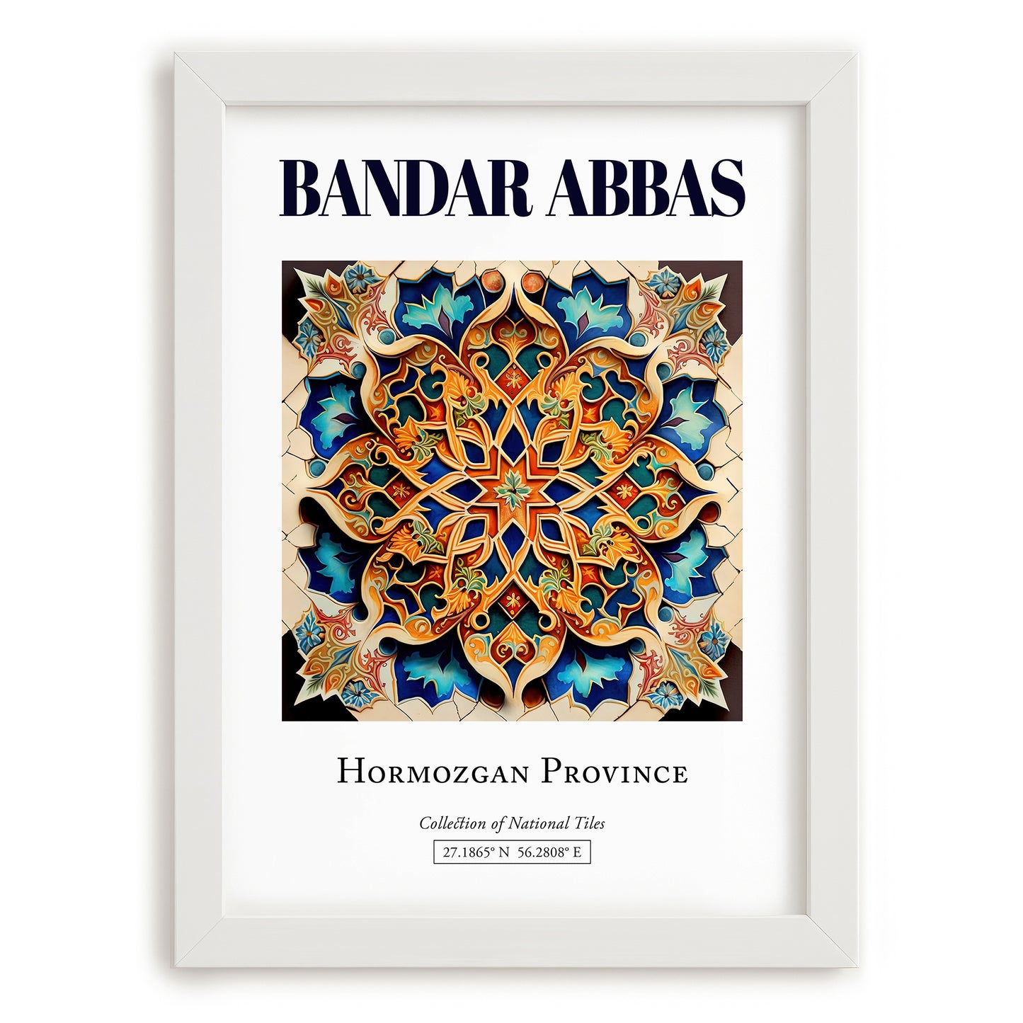 Bandar Abbas, Iran – Historic Cities Art Print, placed in minimal white frame
