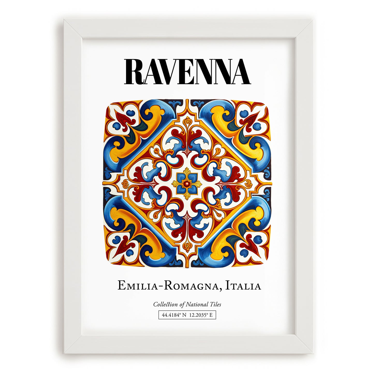 Ravenna, Italy – Historic Cities Art Print, placed in minimal white frame