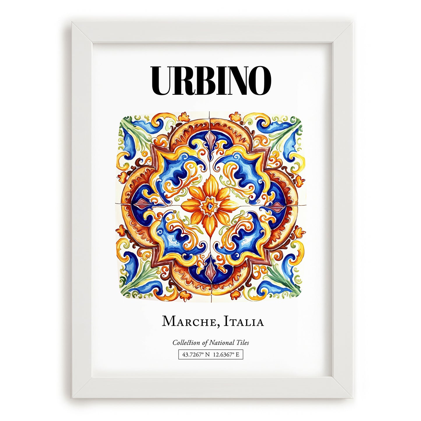 Urbino, Italy – Away From Home Poster, placed in minimal white frame