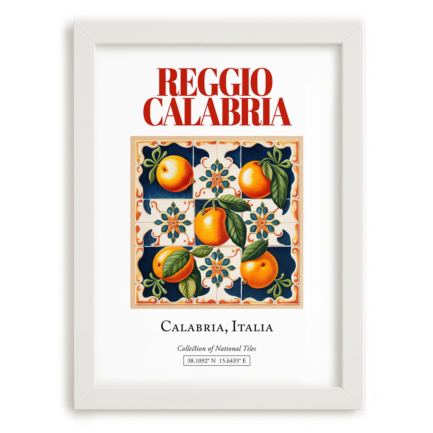 Reggio Calabria, Italy – Wanderlust-Inspired Poster, placed in minimal white frame