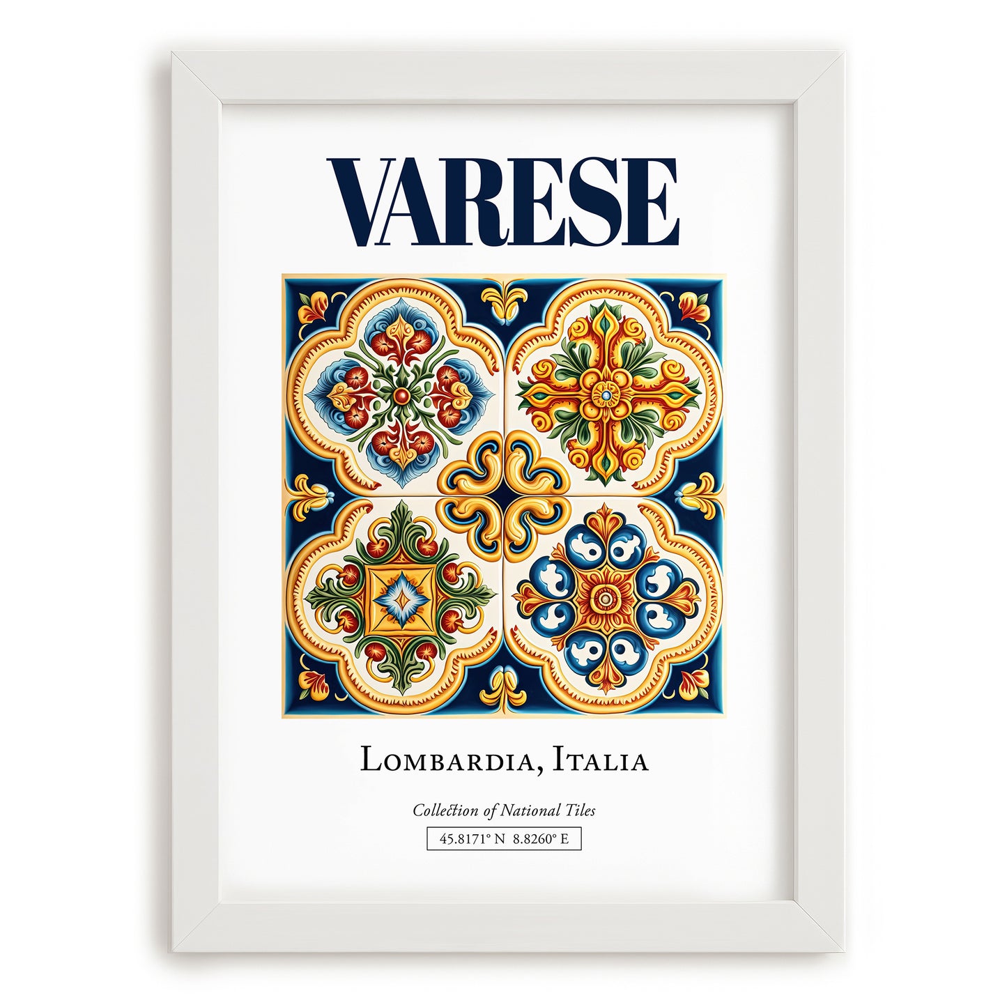 Varese, Italy – Travel Memories Wall Print, placed in minimal white frame