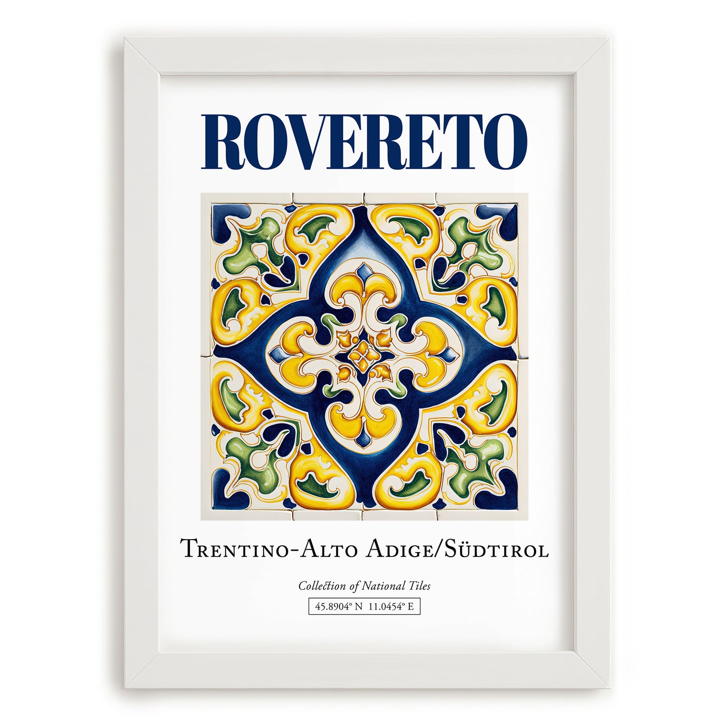 Rovereto, Italy – Dream Destination Decor, placed in minimal white frame