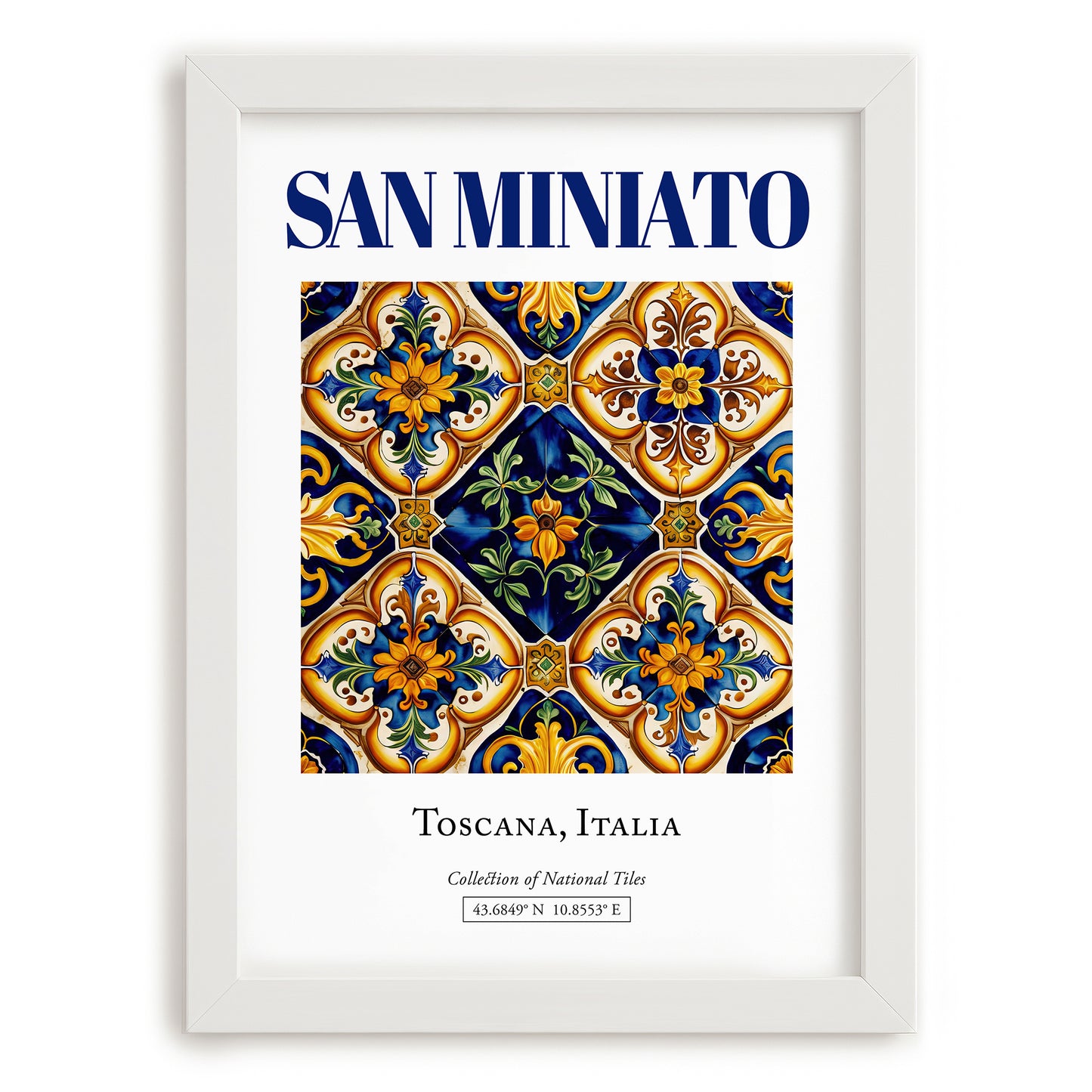 San Miniato, Italy – Travel Print, placed in minimal white frame