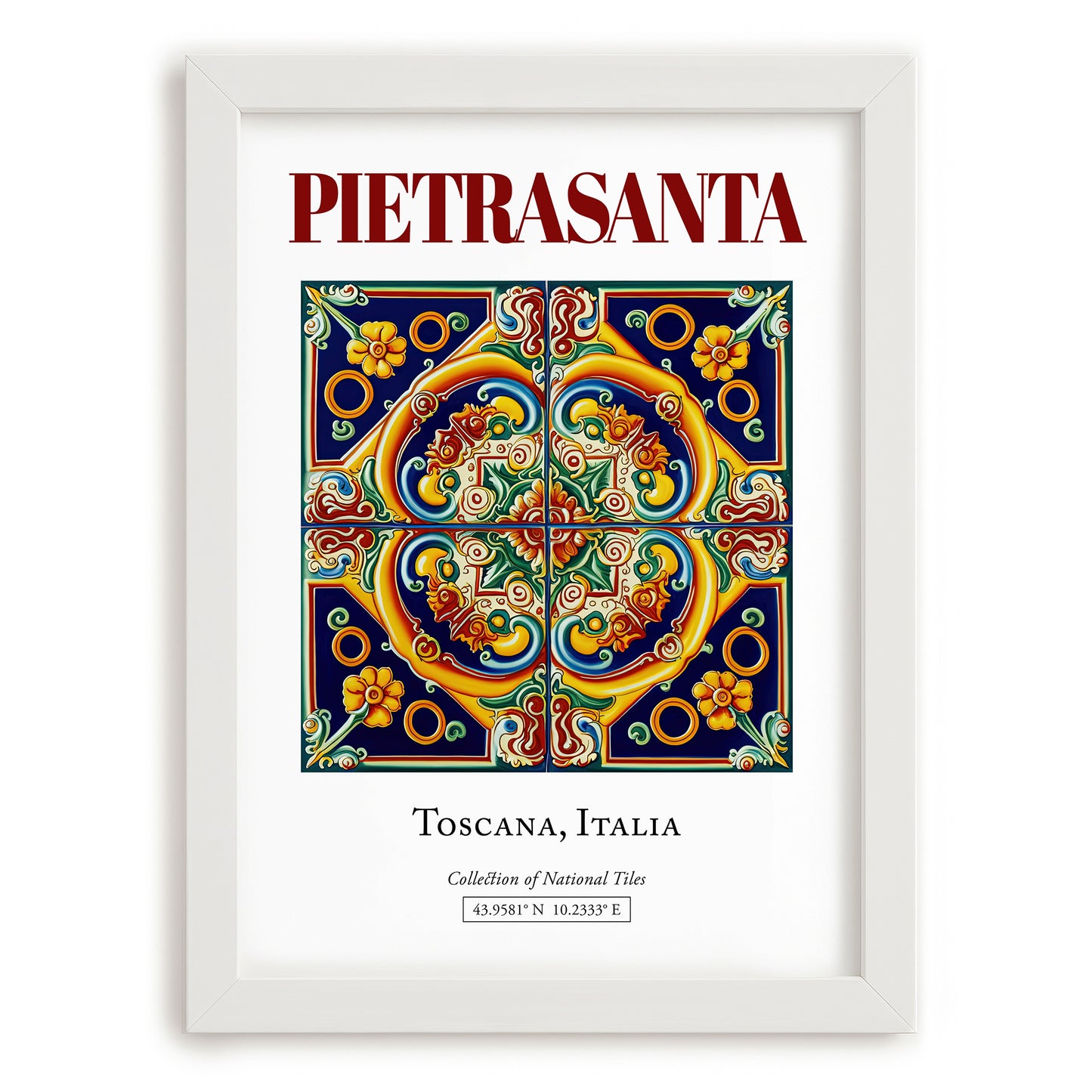 Pietrasanta, Italy – Travel Wall Art, placed in minimal white frame
