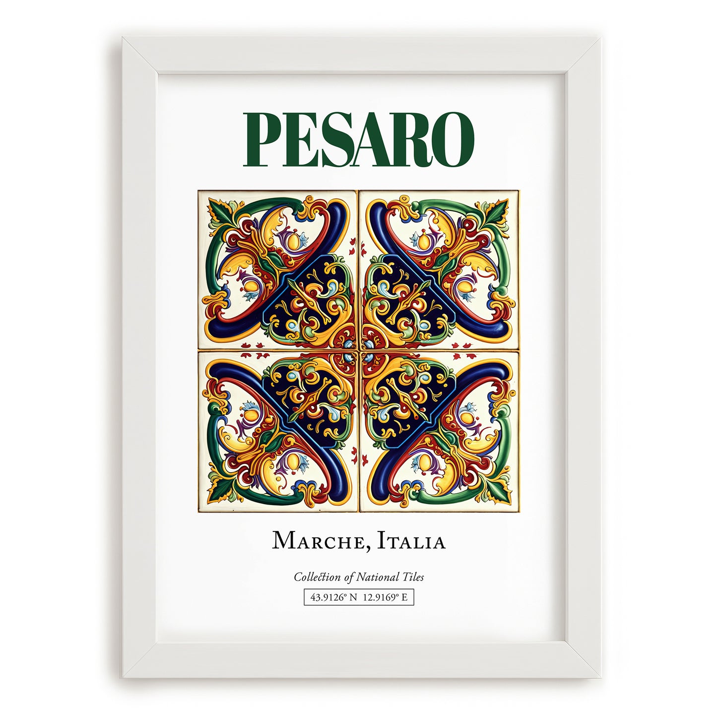 Pesaro, Italy – Travel Print, placed in minimal white frame