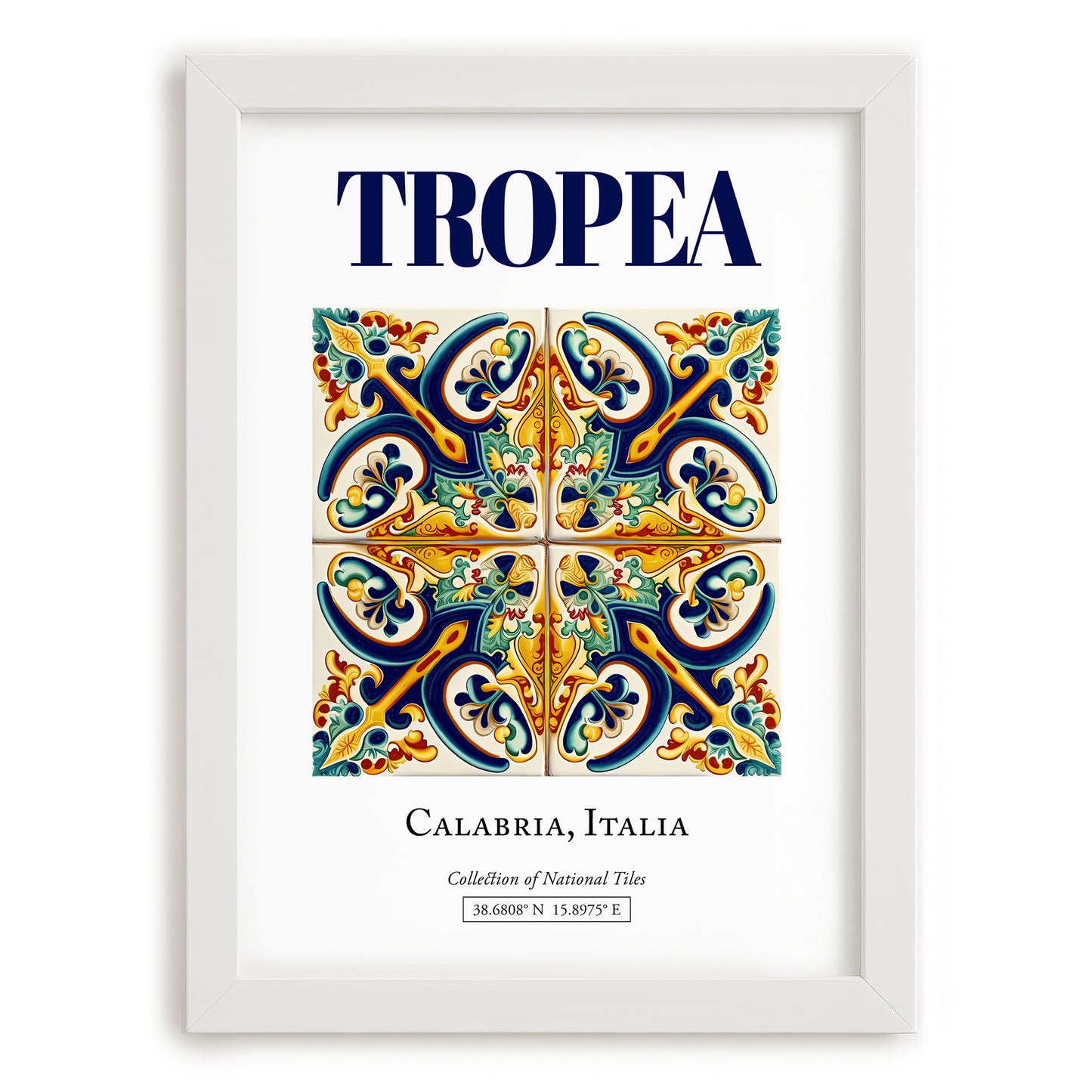 Tropea, Italy – Travel Wall Art, placed in minimal white frame