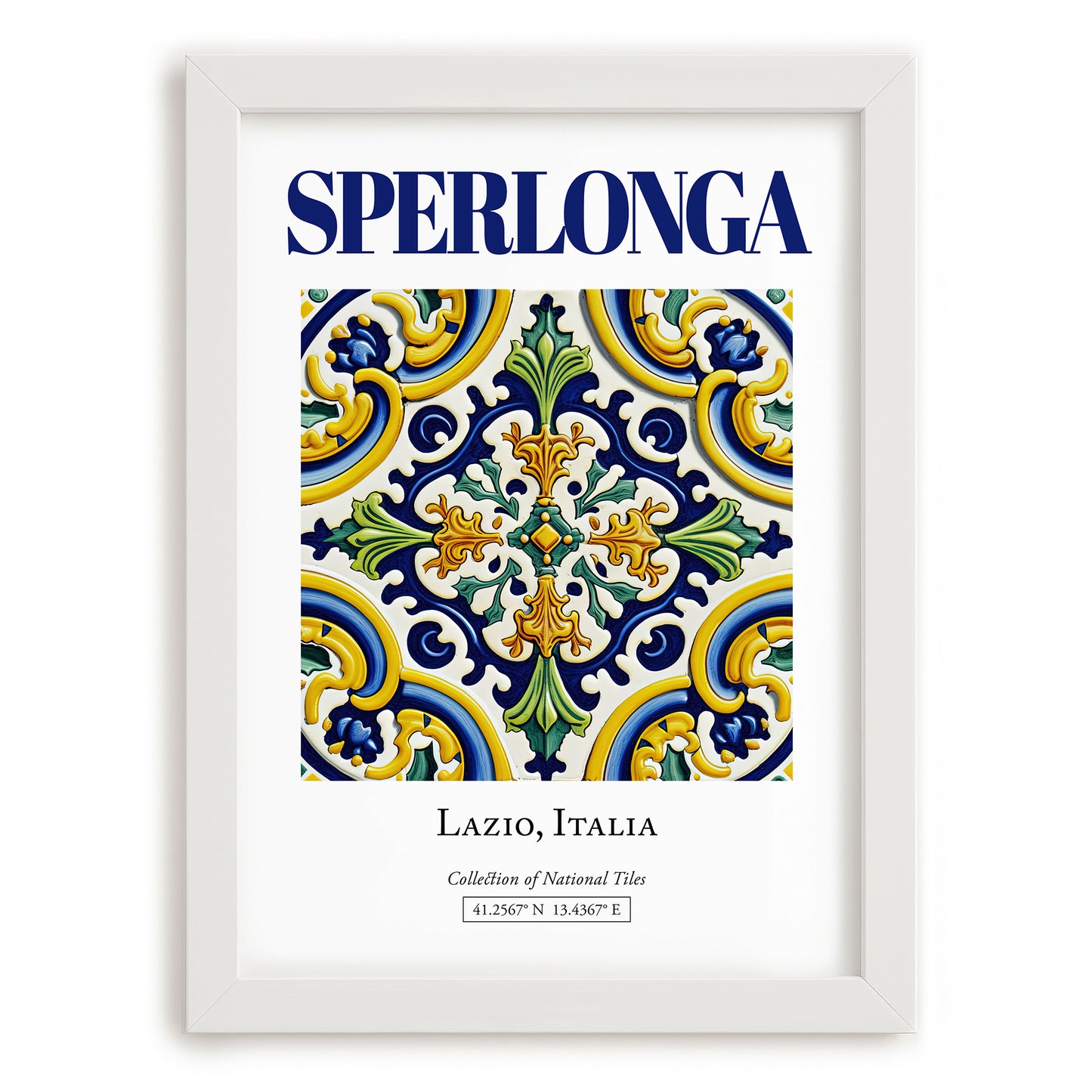 Sperlonga, Italy – Travel Print, placed in minimal white frame