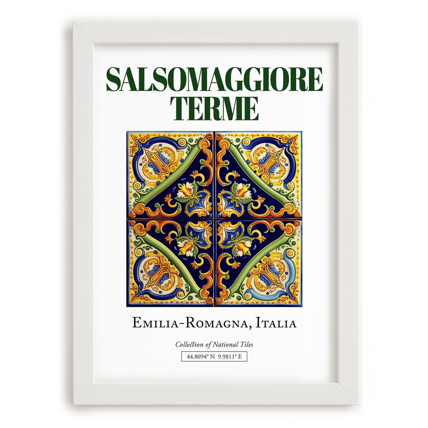 Salsomaggiore Terme, Italy – Architectural Travel Art, placed in minimal white frame